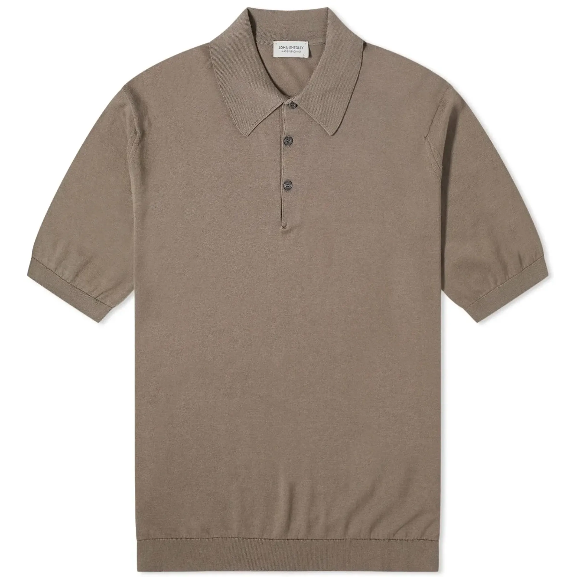 John Smedley Men's ISIS Heritage Knit Polo Beige Musk | JS-ISIS