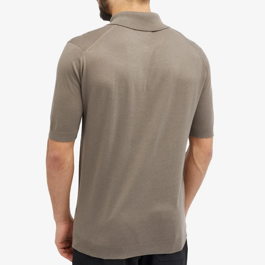 John Smedley Men's ISIS Heritage Knit Polo Beige Musk | JS-ISIS