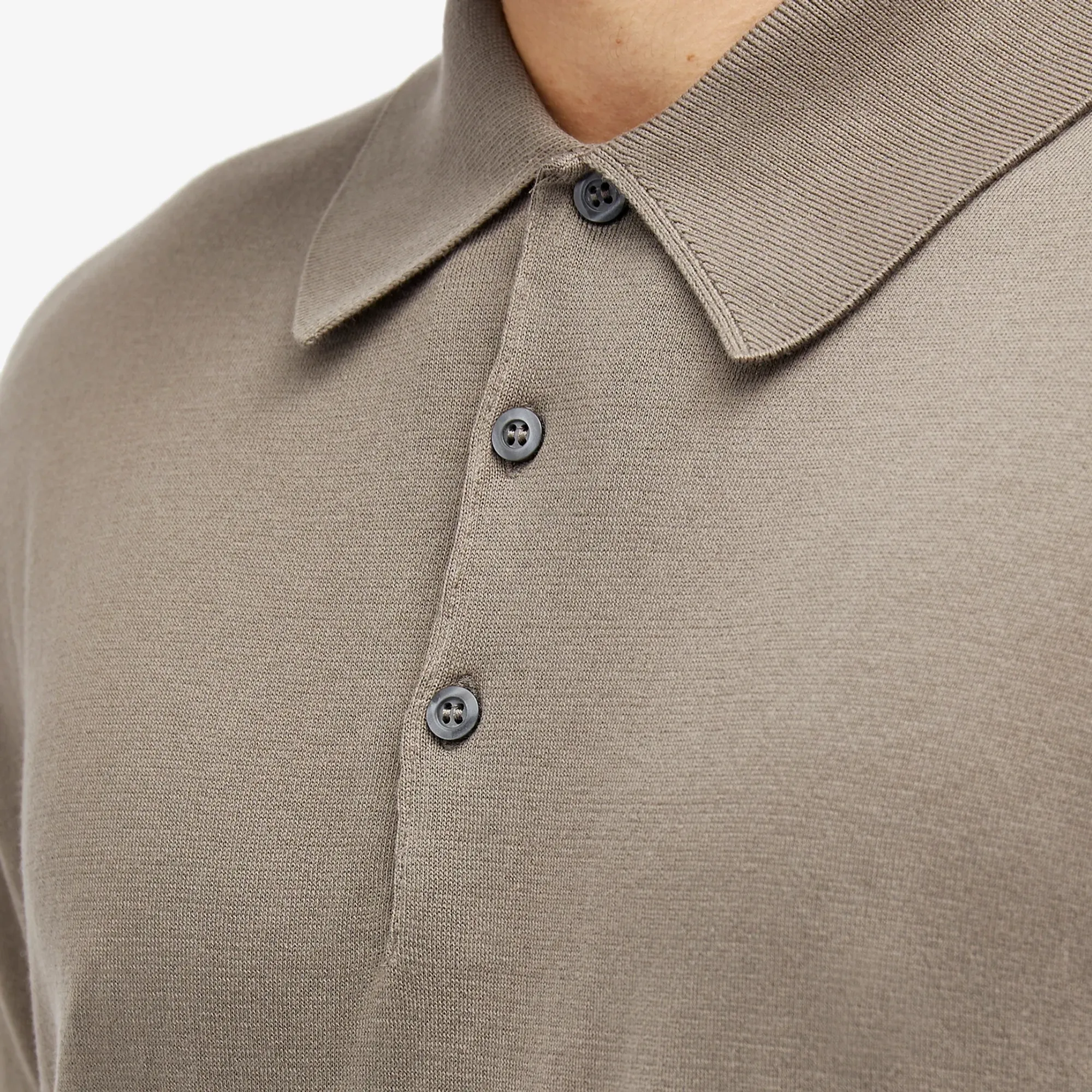 John Smedley Men's ISIS Heritage Knit Polo Beige Musk | JS-ISIS