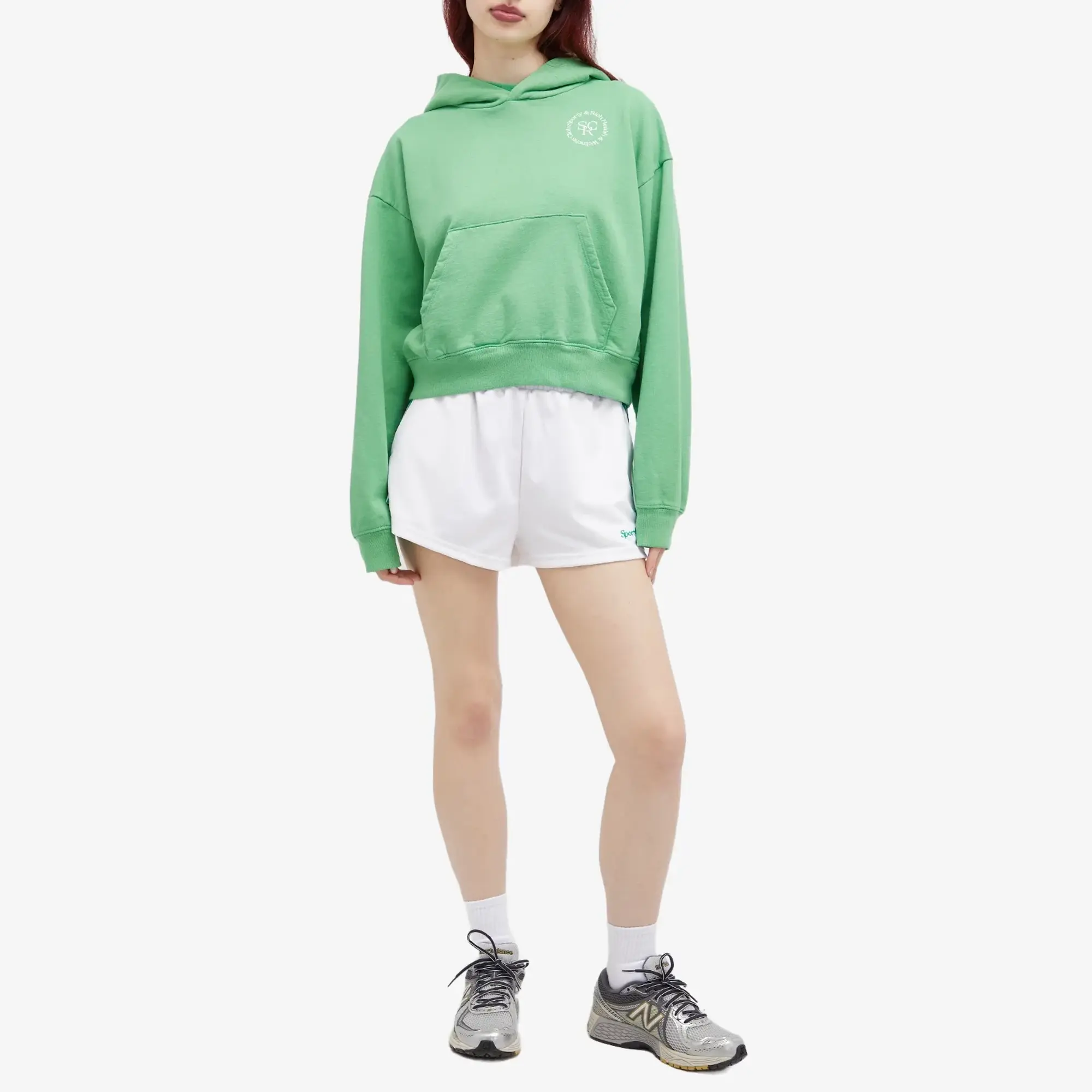 Sporty & Rich Srhwc Cropped Hoodie Women Hoodies Green