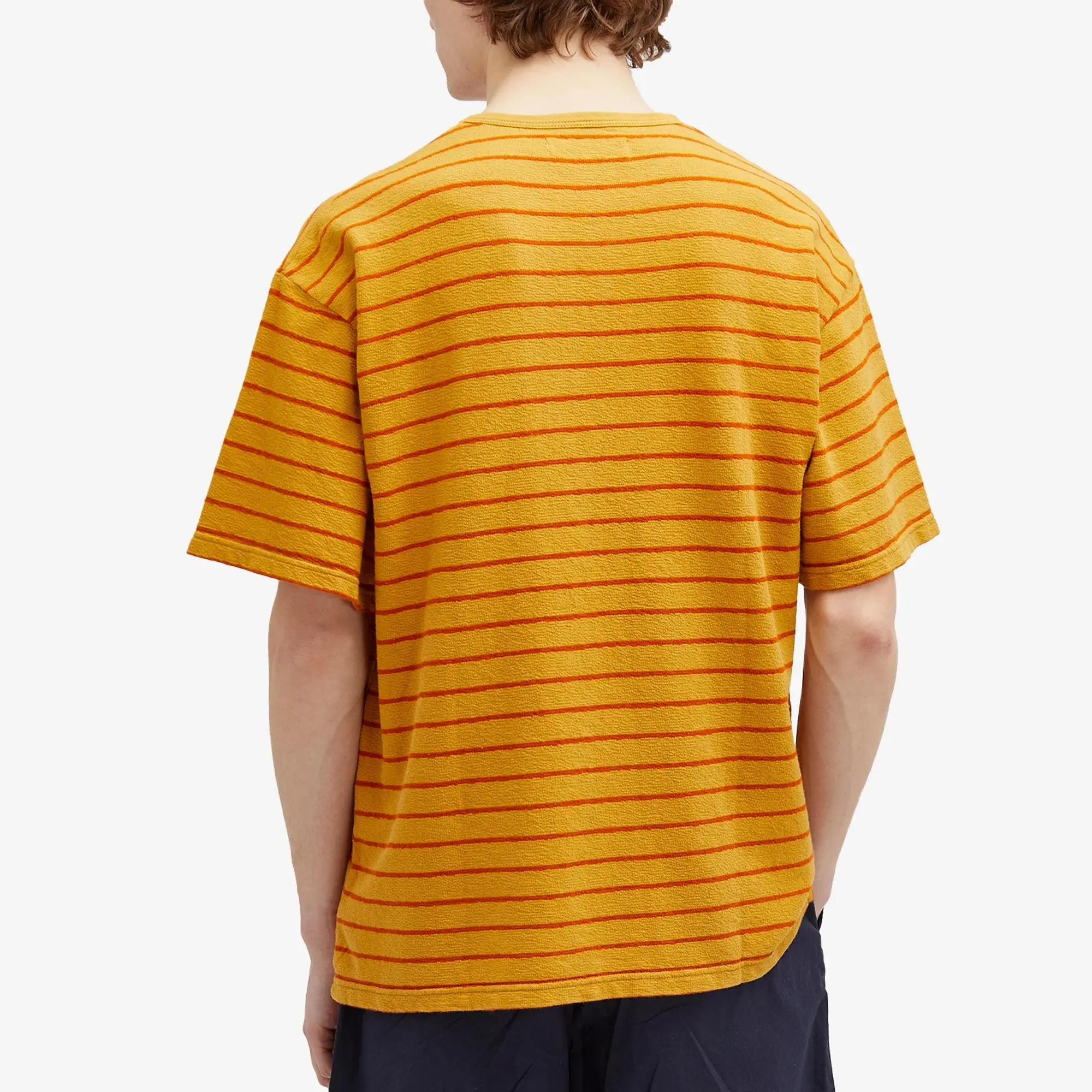 Kestin Men's Fly Pocket T-Shirt Ochre/Tangerine Stripe