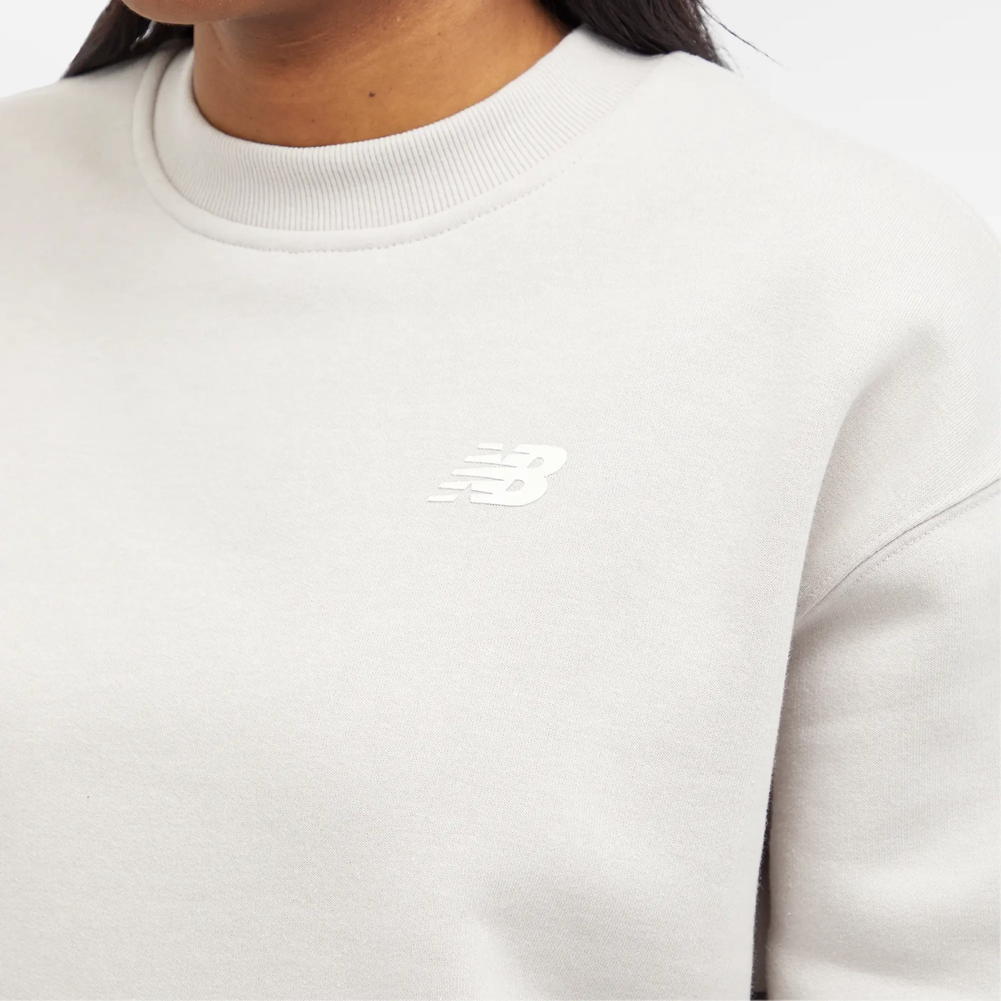 New Balance Linear Heritage Brushed Back Fleece Crewneck Women Sweatshirts Grey