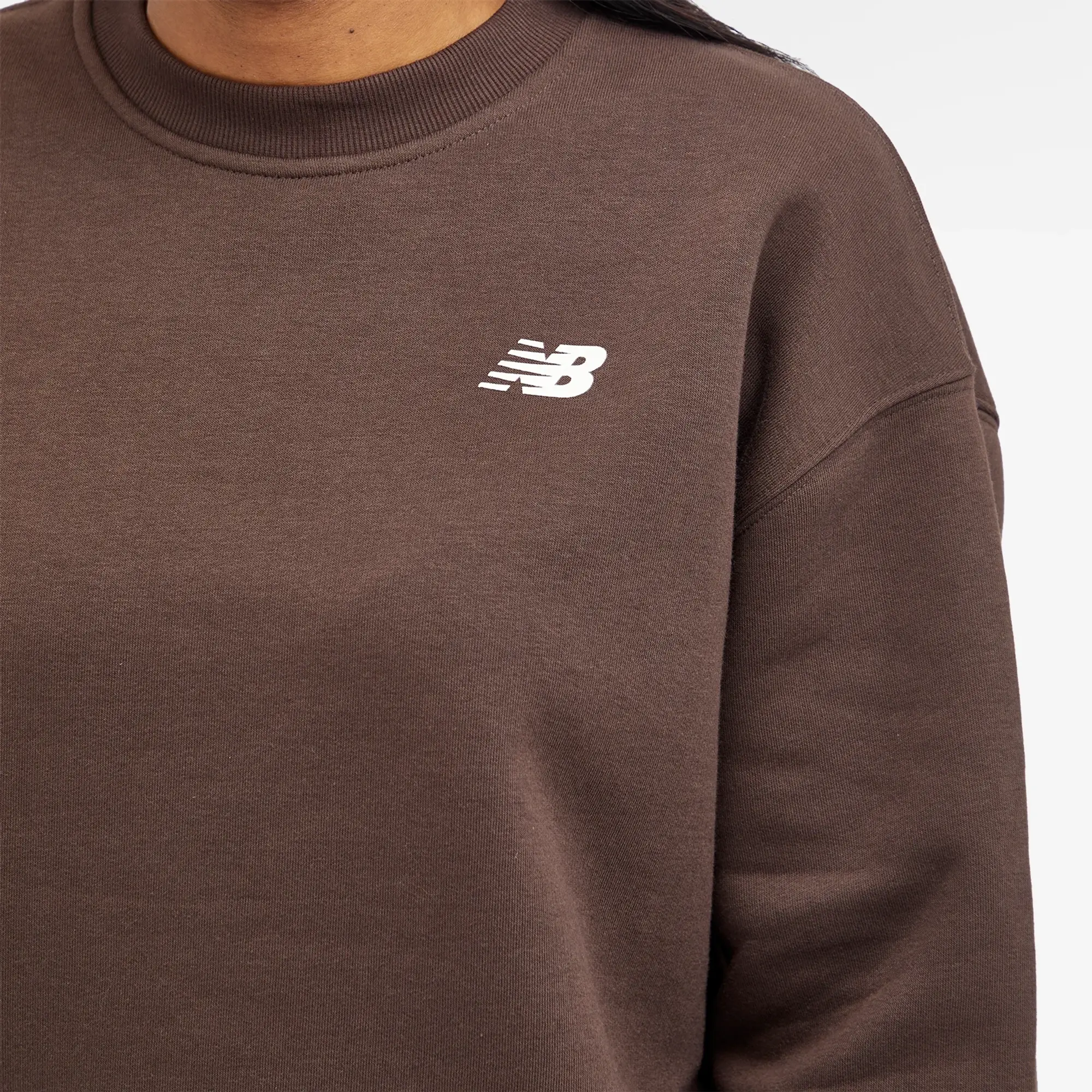 New Balance Linear Heritage Brushed Back Fleece Crewneck Women Sweatshirts Grey