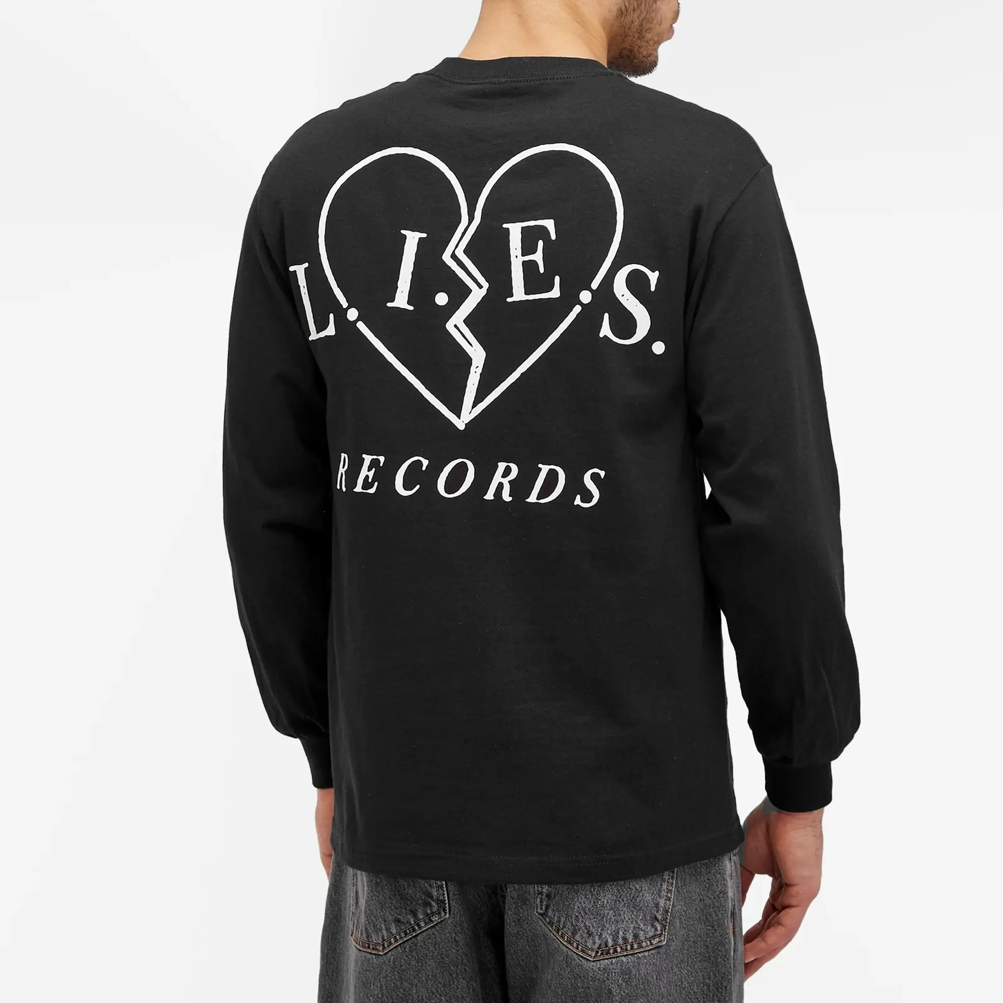 L.I.E.S. Records Men's Broken Heart Long Sleeve T-Shirt Black