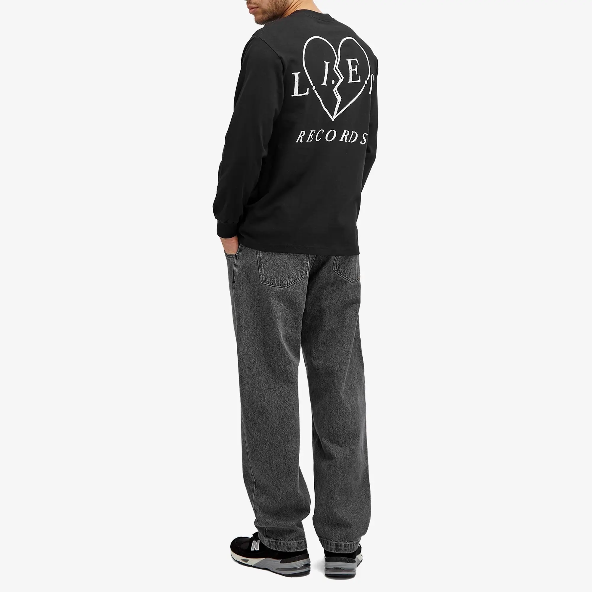 L.I.E.S. Records Men's Broken Heart Long Sleeve T-Shirt Black
