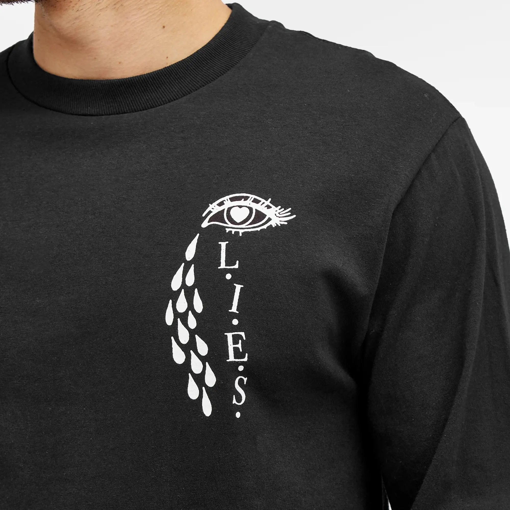 L.I.E.S. Records Men's Broken Heart Long Sleeve T-Shirt Black