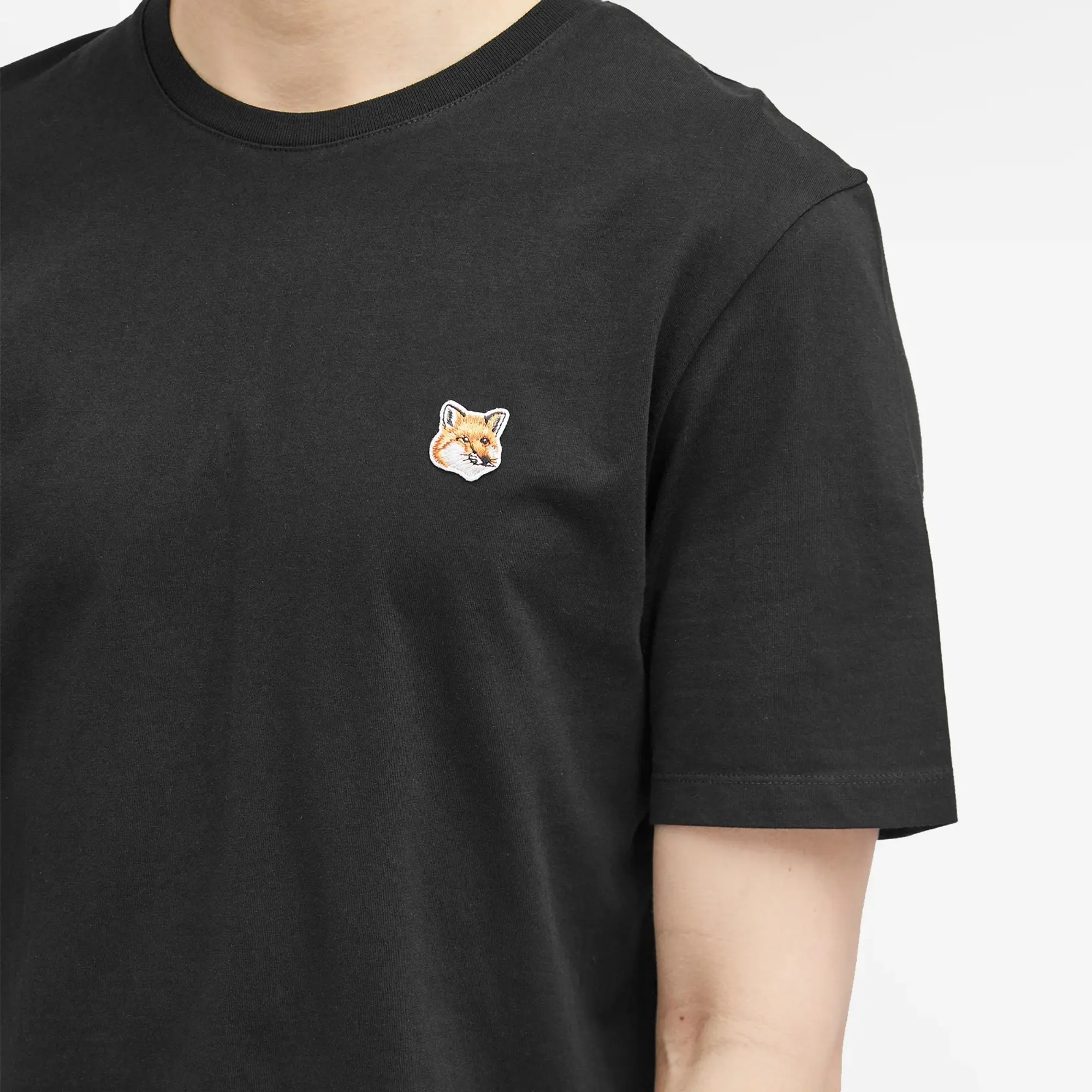 Maison Kitsuné Maison Kitsune Fox Head Patch Regular T-Shirt Black
