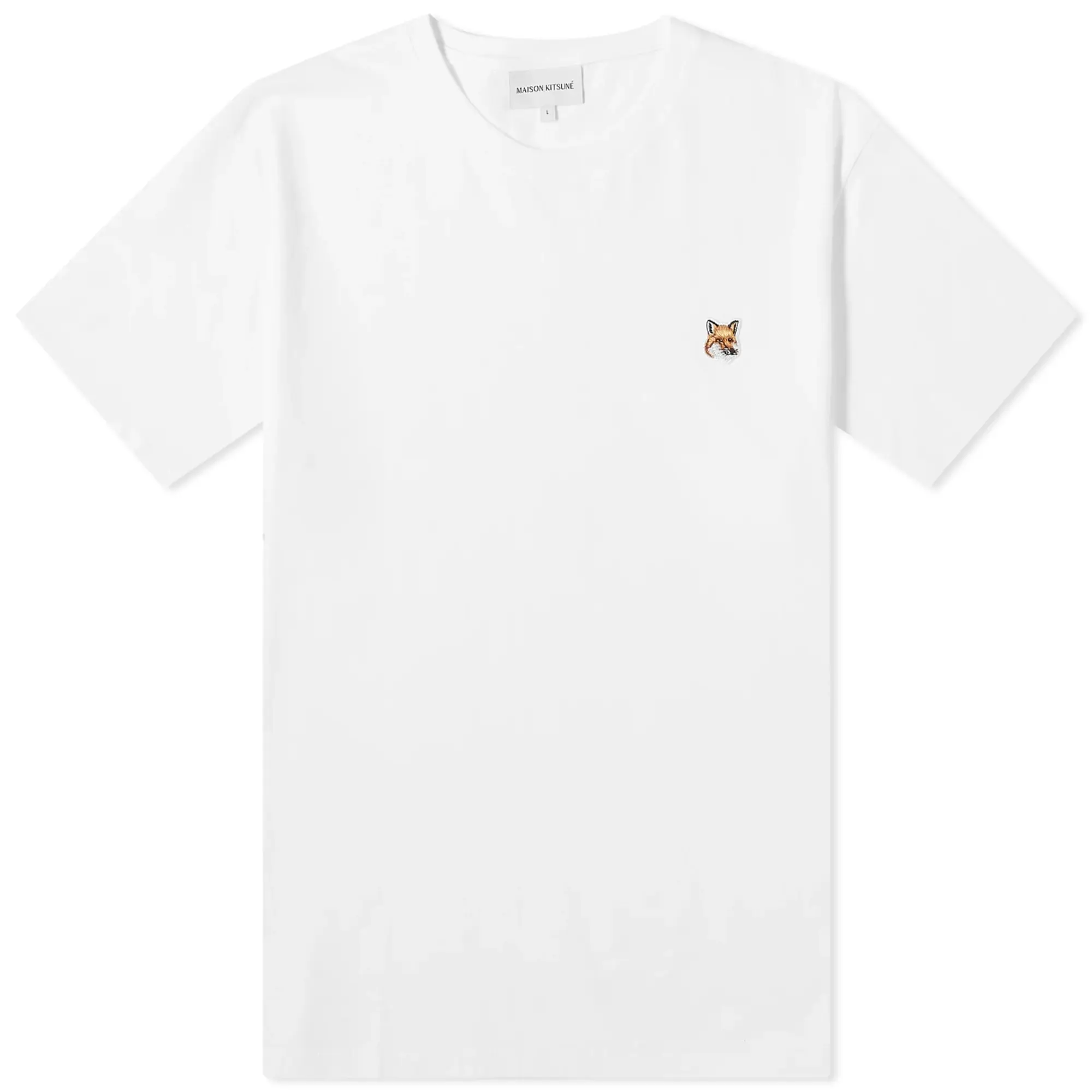 Maison Kitsuné Maison Kitsune Fox Head Patch Regular T-Shirt White