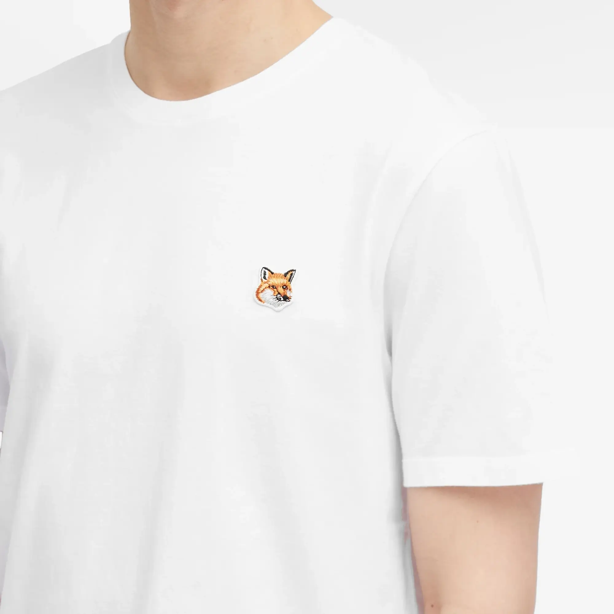 Maison Kitsuné Maison Kitsune Fox Head Patch Regular T-Shirt White