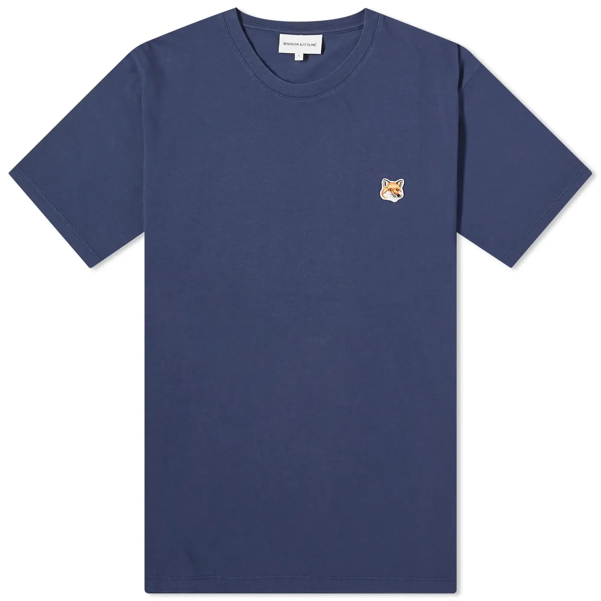 Maison Kitsuné Maison Kitsune Fox Head Patch Regular T-Shirt Ink Blue