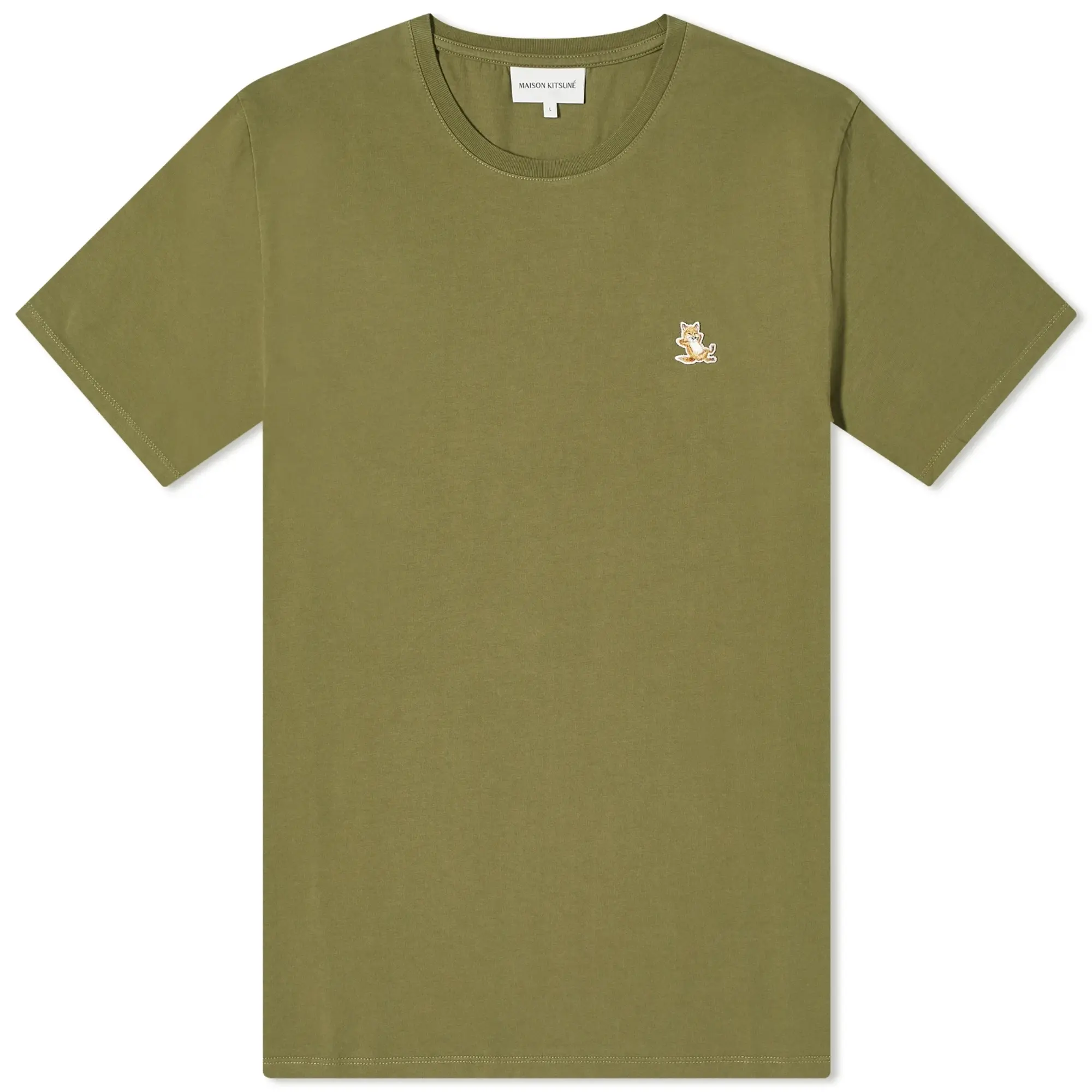Maison Kitsuné Maison Kitsune Chillax Fox Patch T-Shirt (Military Green - Xl) - Size XL