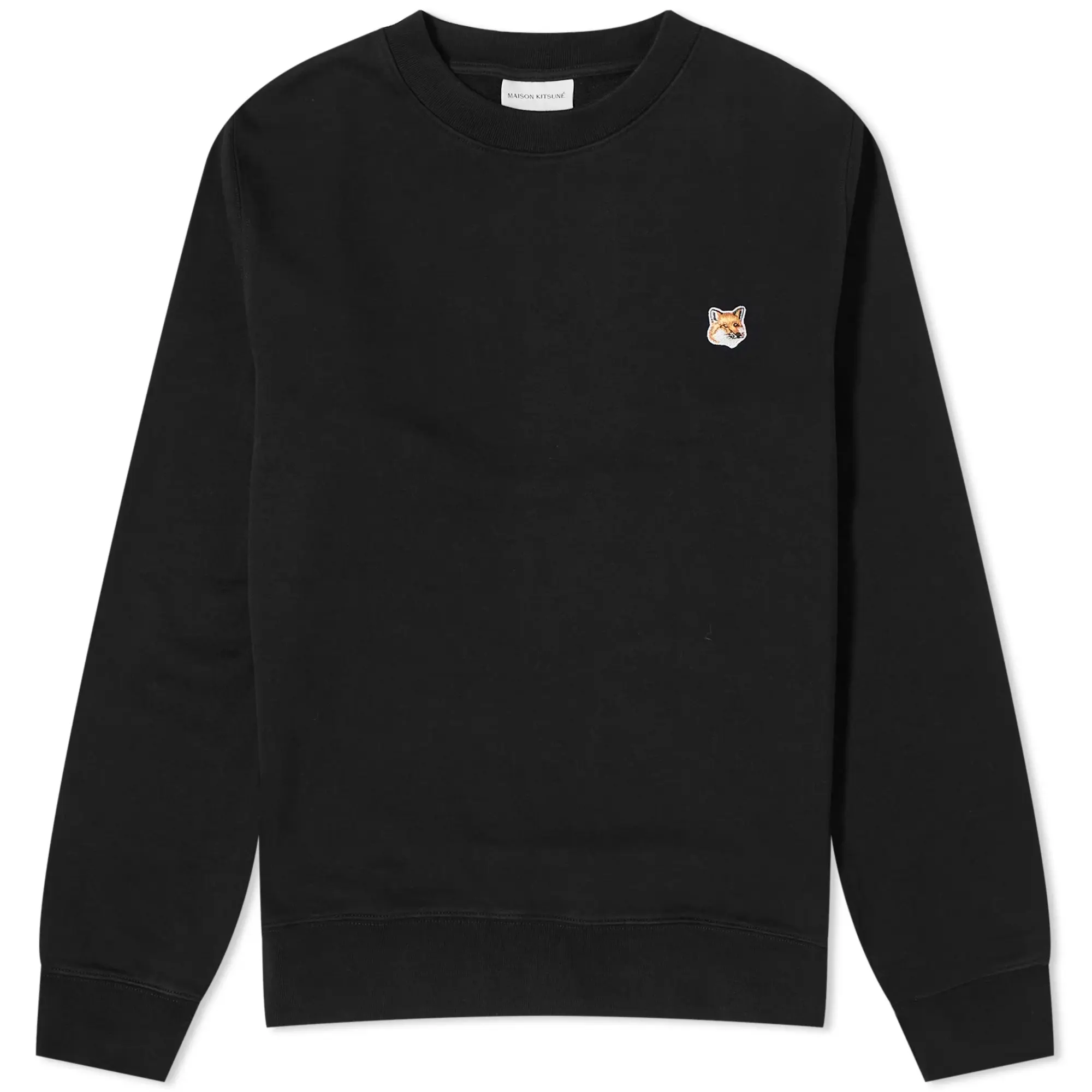 Maison Kitsuné Maison Kitsune Fox Head Patch Crew Sweat Black