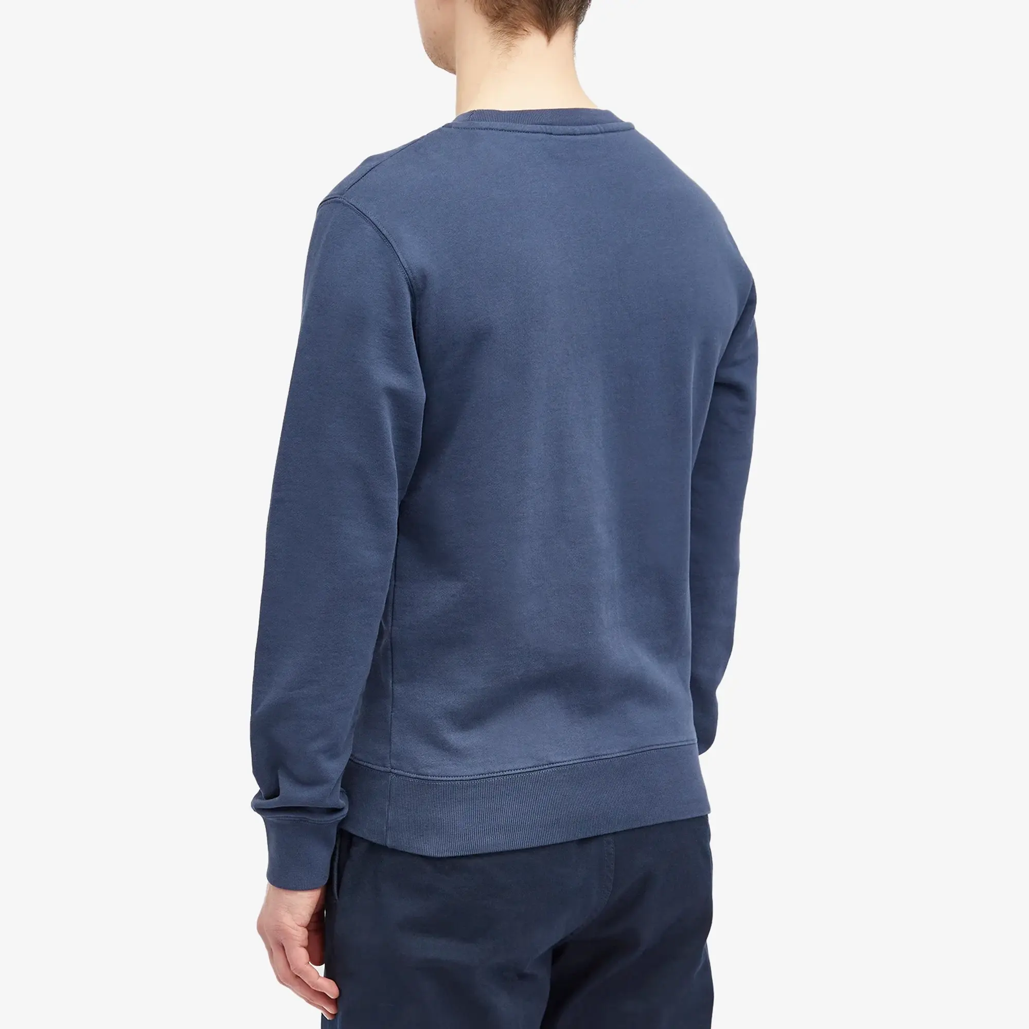 Maison Kitsuné Maison Kitsune Fox Head Patch Crew Sweat Ink Blue