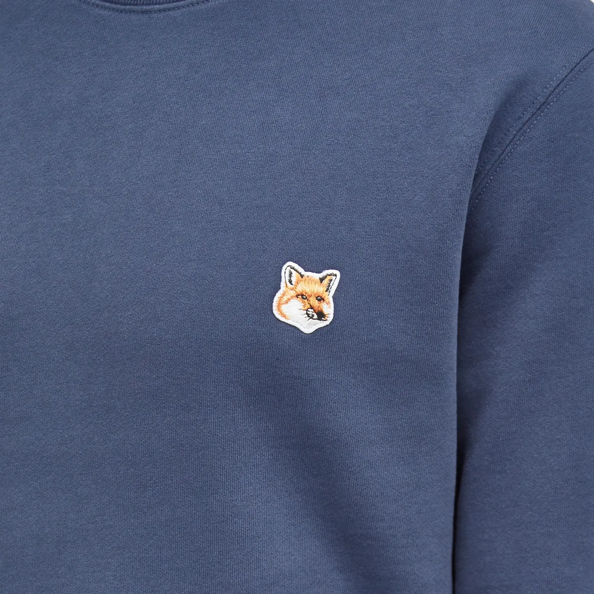 Maison Kitsuné Maison Kitsune Fox Head Patch Crew Sweat Ink Blue