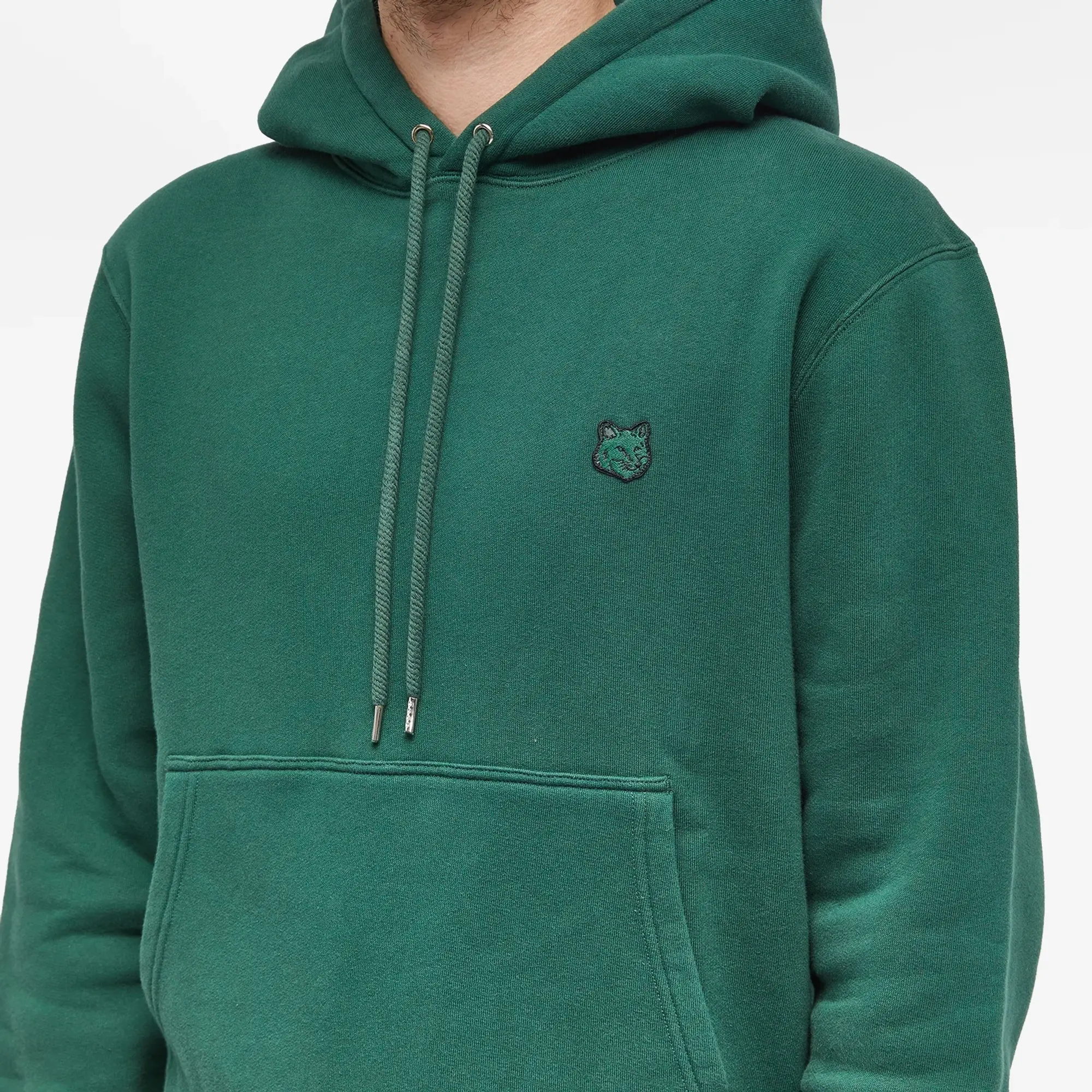 Maison Kitsuné Maison Kitsune Tonal Fox Head Patch Comfort Hoodie Bottle Green