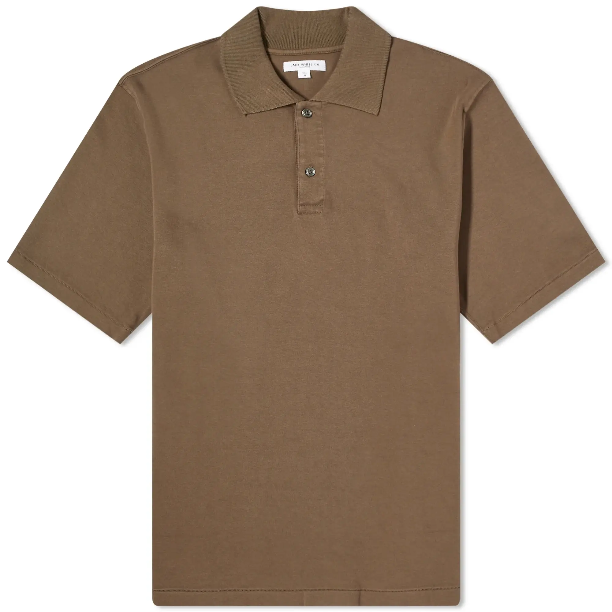 Lady White Co. Men's Interlock Two Button Polo Bark