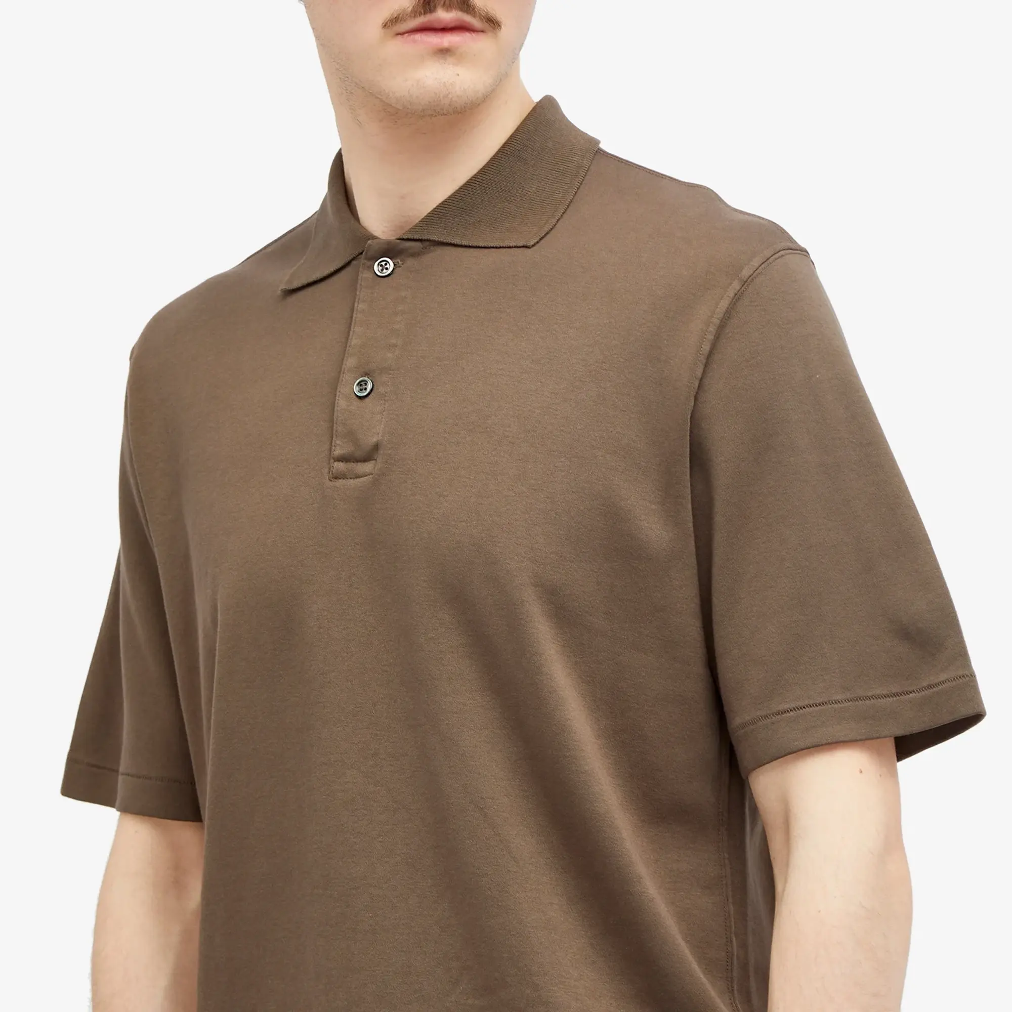 Lady White Co. Men's Interlock Two Button Polo Bark