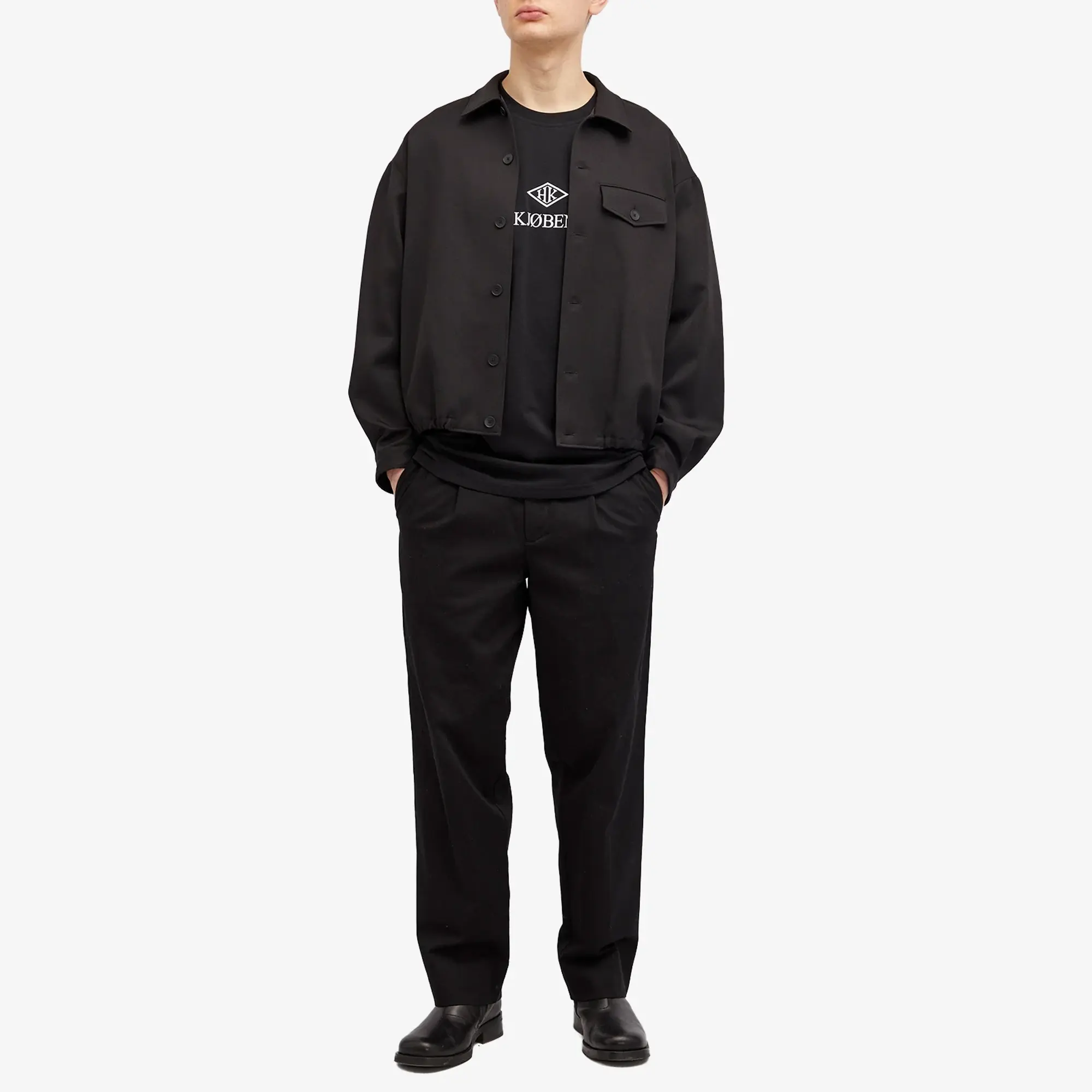 Han Kjobenhavn Men's HK Logo Boxy T-Shirt Black