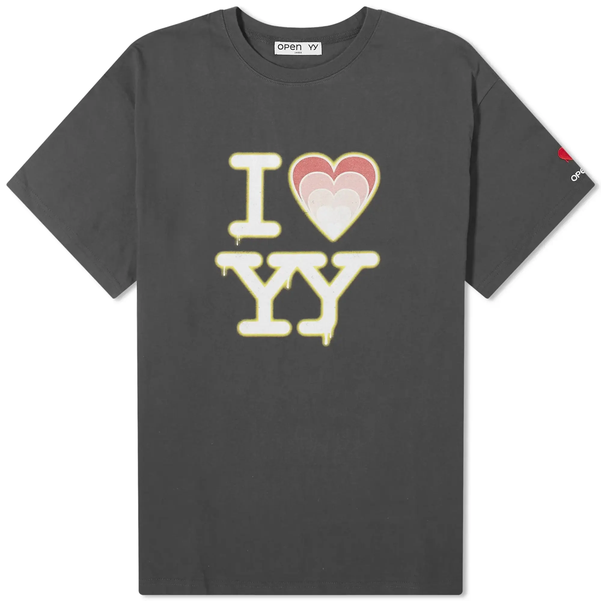 OPEN YY Women's I Love YY Box T-Shirt Charcoal