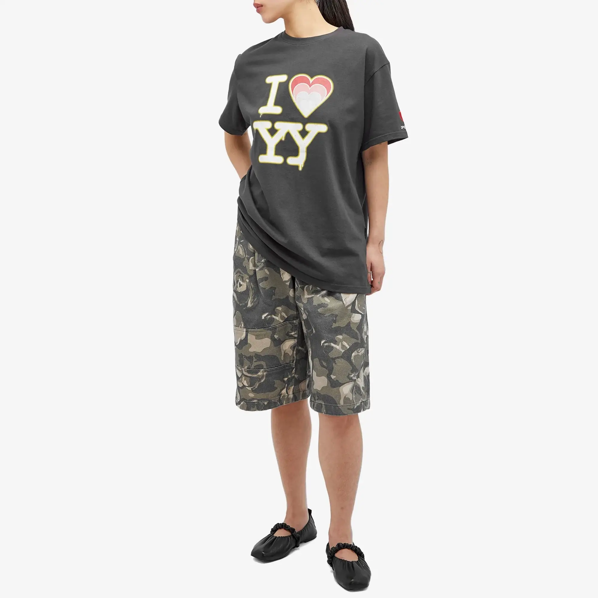 OPEN YY Women's I Love YY Box T-Shirt Charcoal
