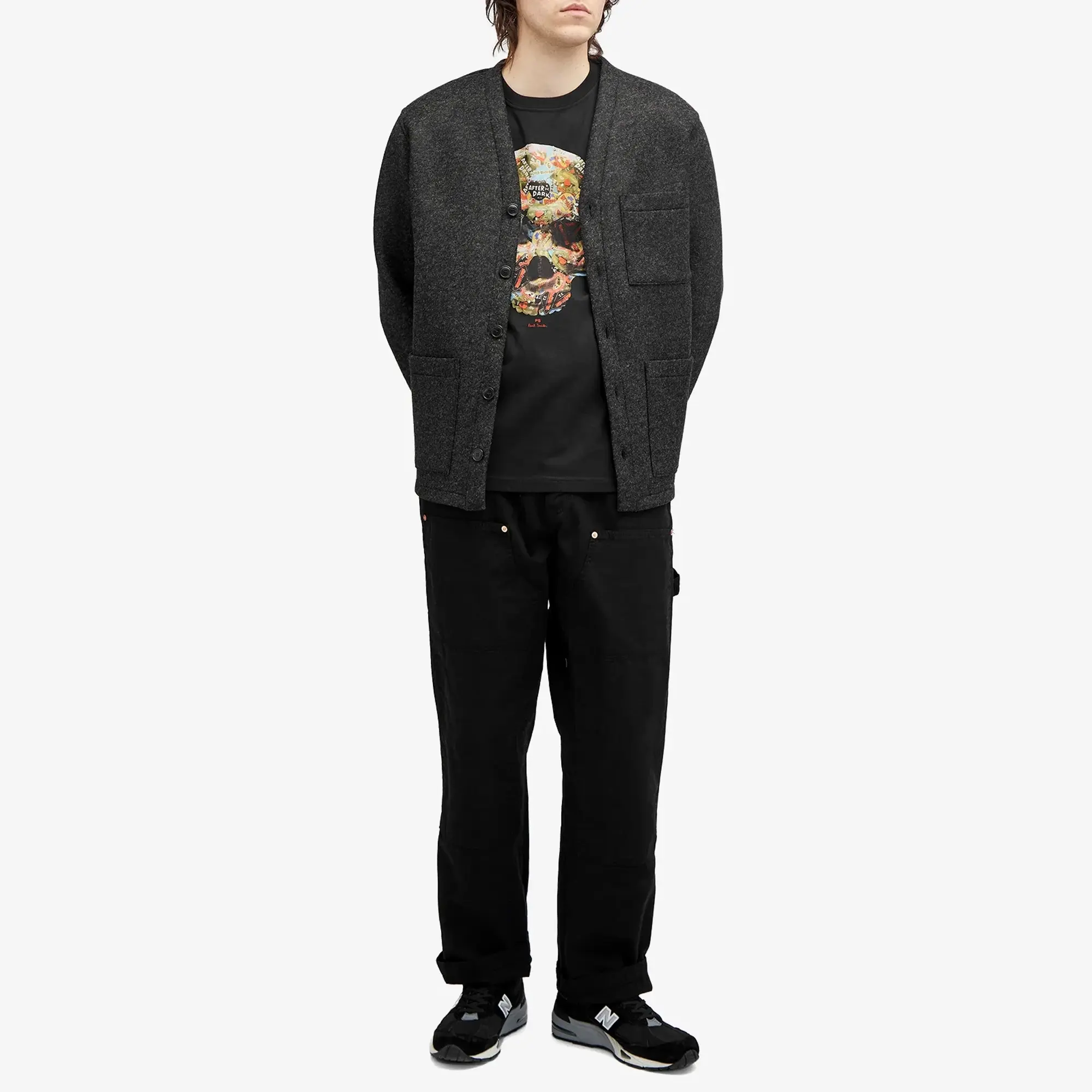 Paul Smith Men's Skull Sticker T-Shirt Black