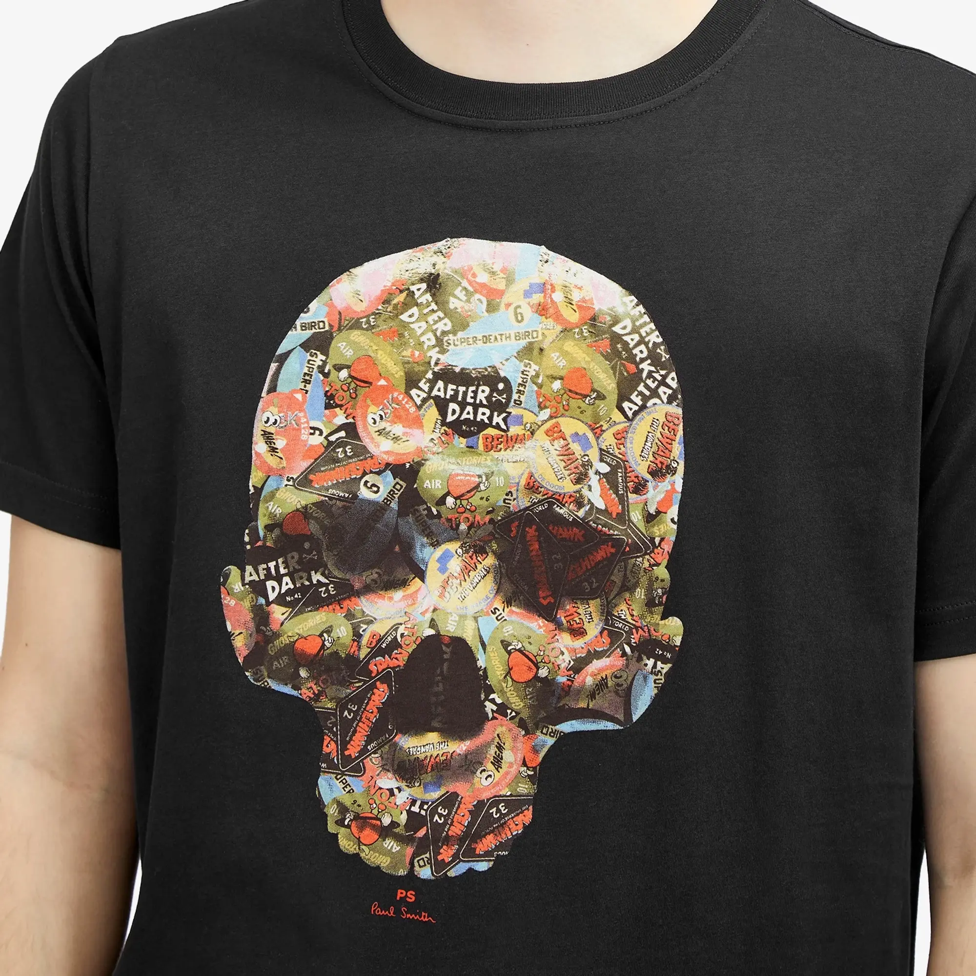 Paul Smith Men's Skull Sticker T-Shirt Black