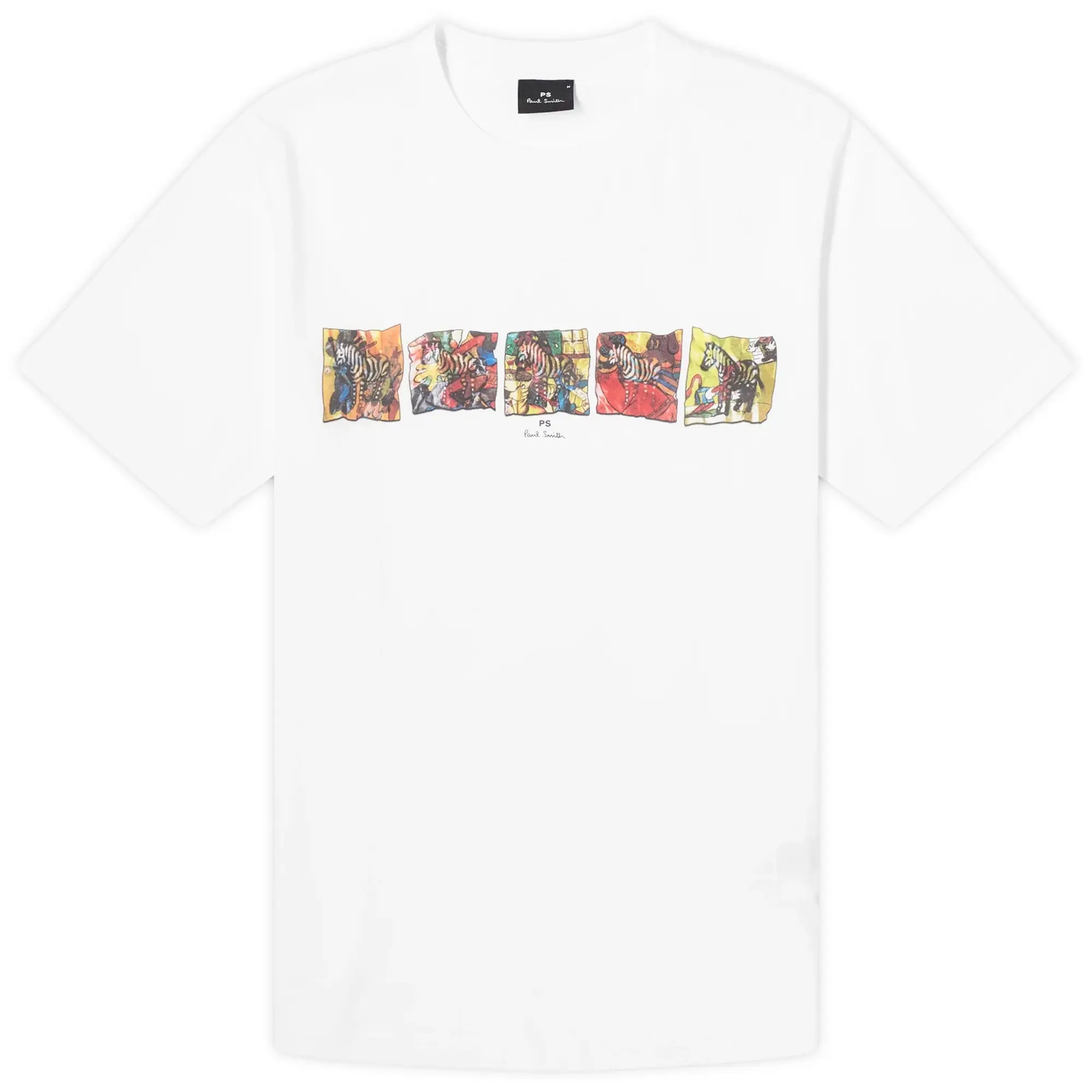 Ps Paul Smith T-Shirt With Zebra Cards Print In White