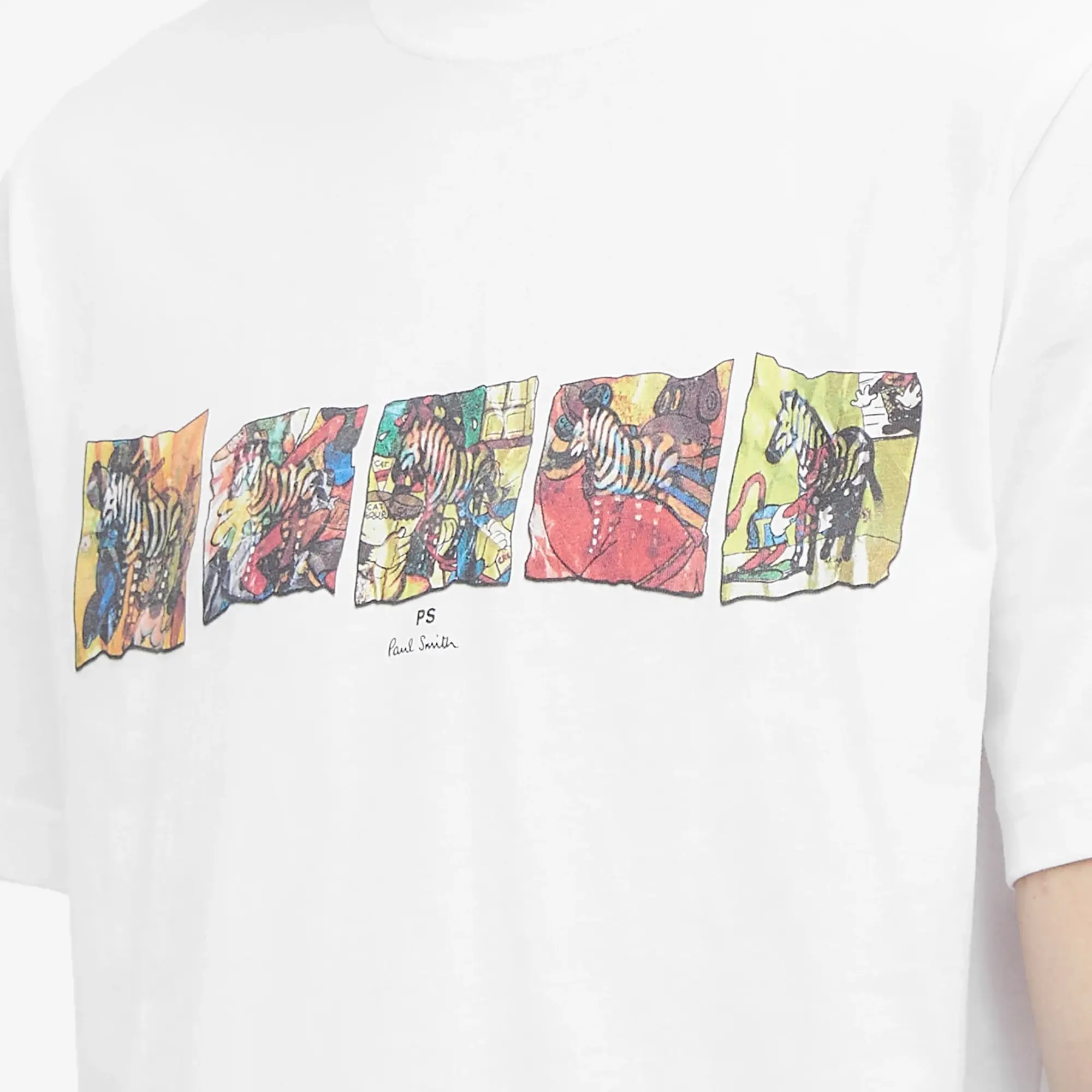 Ps Paul Smith T-Shirt With Zebra Cards Print In White