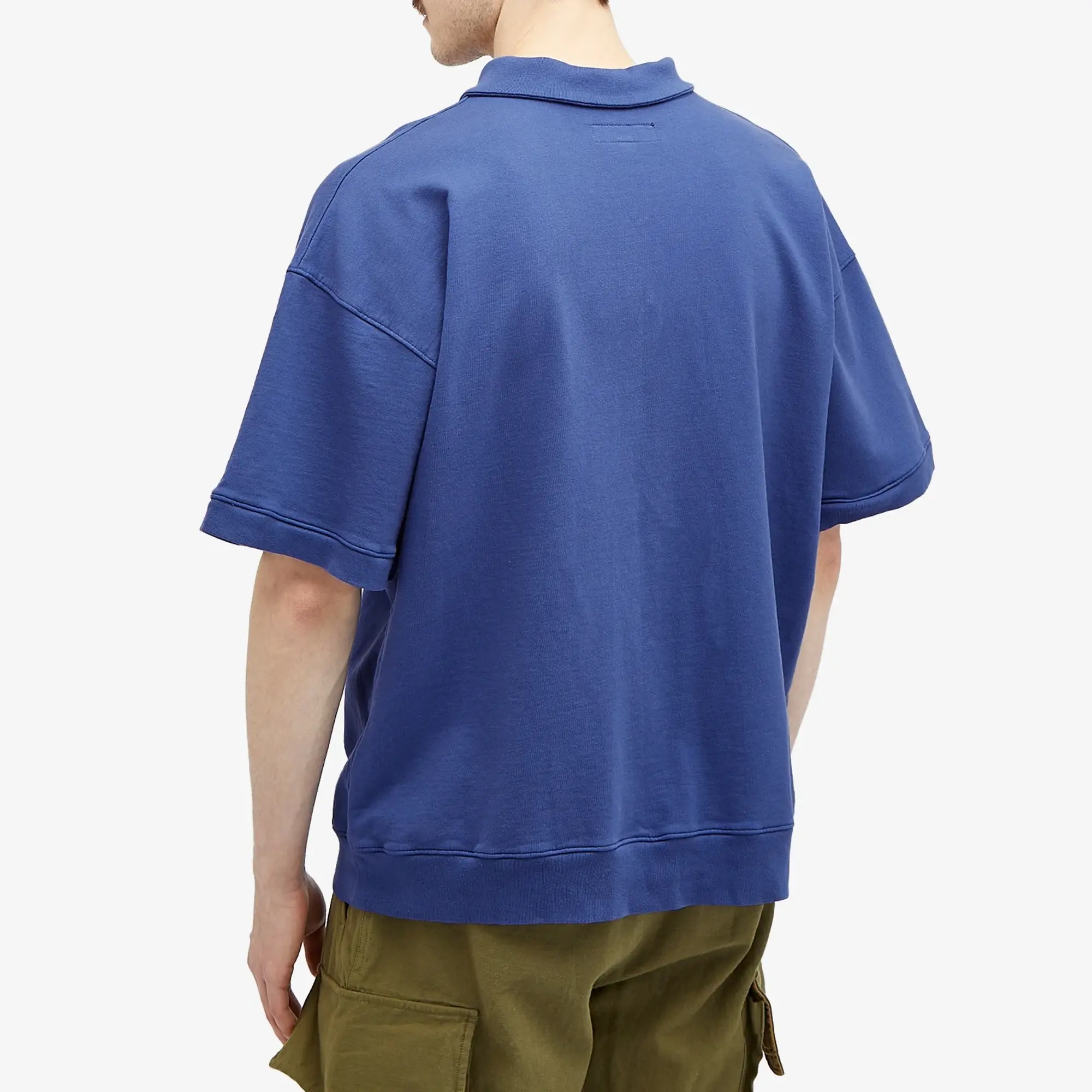 Monitaly Men's French Terry Polo Shirt Navy