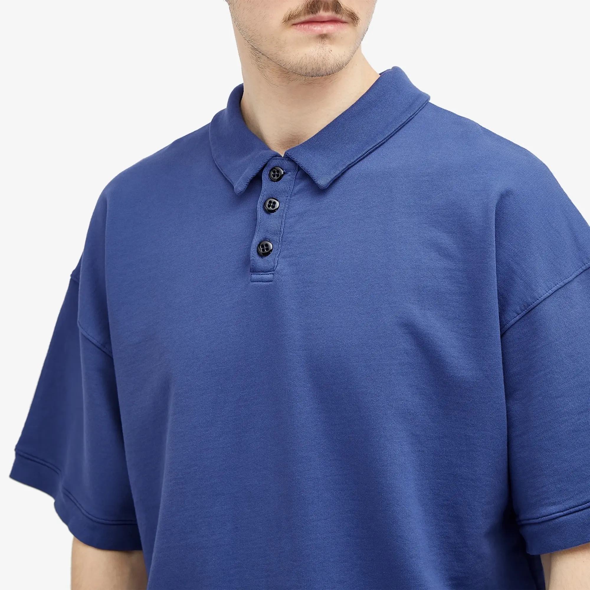 Monitaly Men's French Terry Polo Shirt Navy