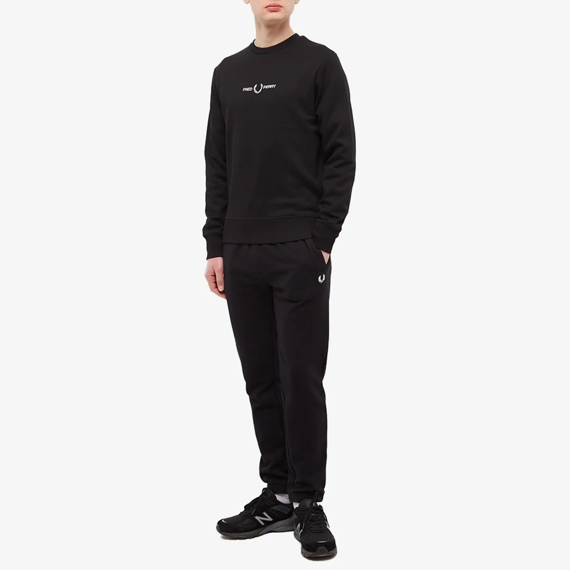 Sweatshirt Fred Perry Embroidered Sweatshirt Black Xl