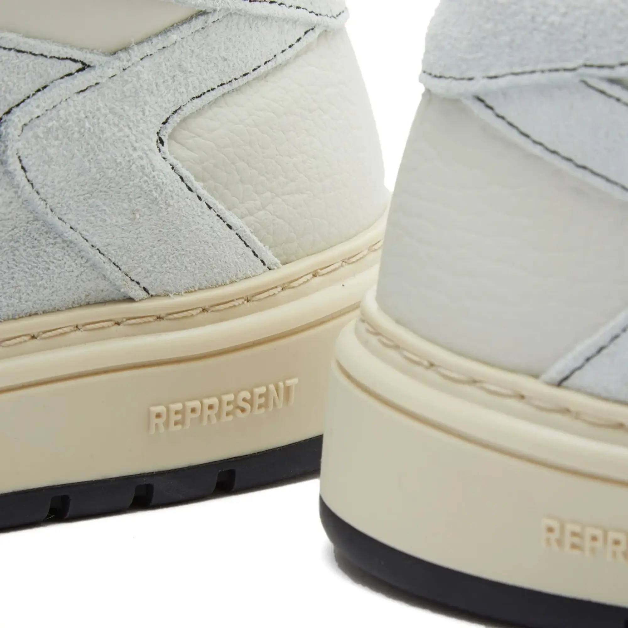 Represent Men's Reptor Leather Sneaker Vintage White/Black