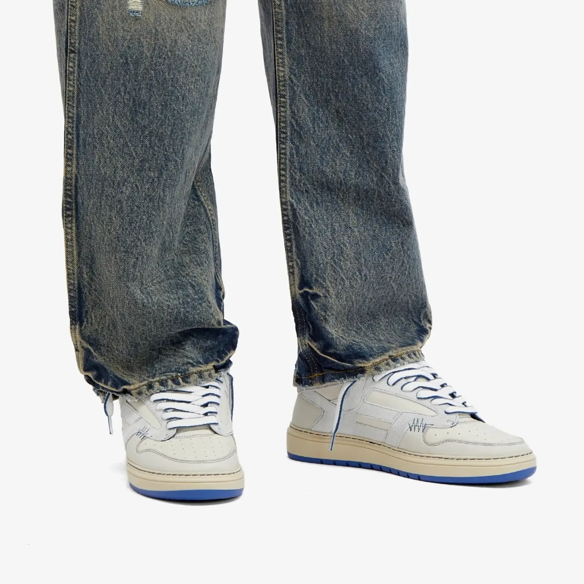 Represent Men's Reptor Leather Sneaker Vintage White/Sky Blue