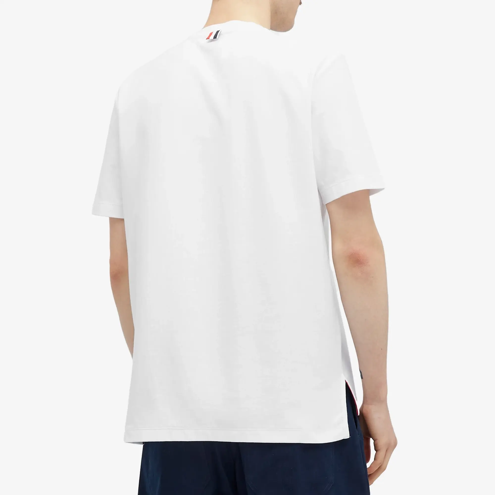 Thom Browne Men's Engineered RWB Stripe T-Shirt White