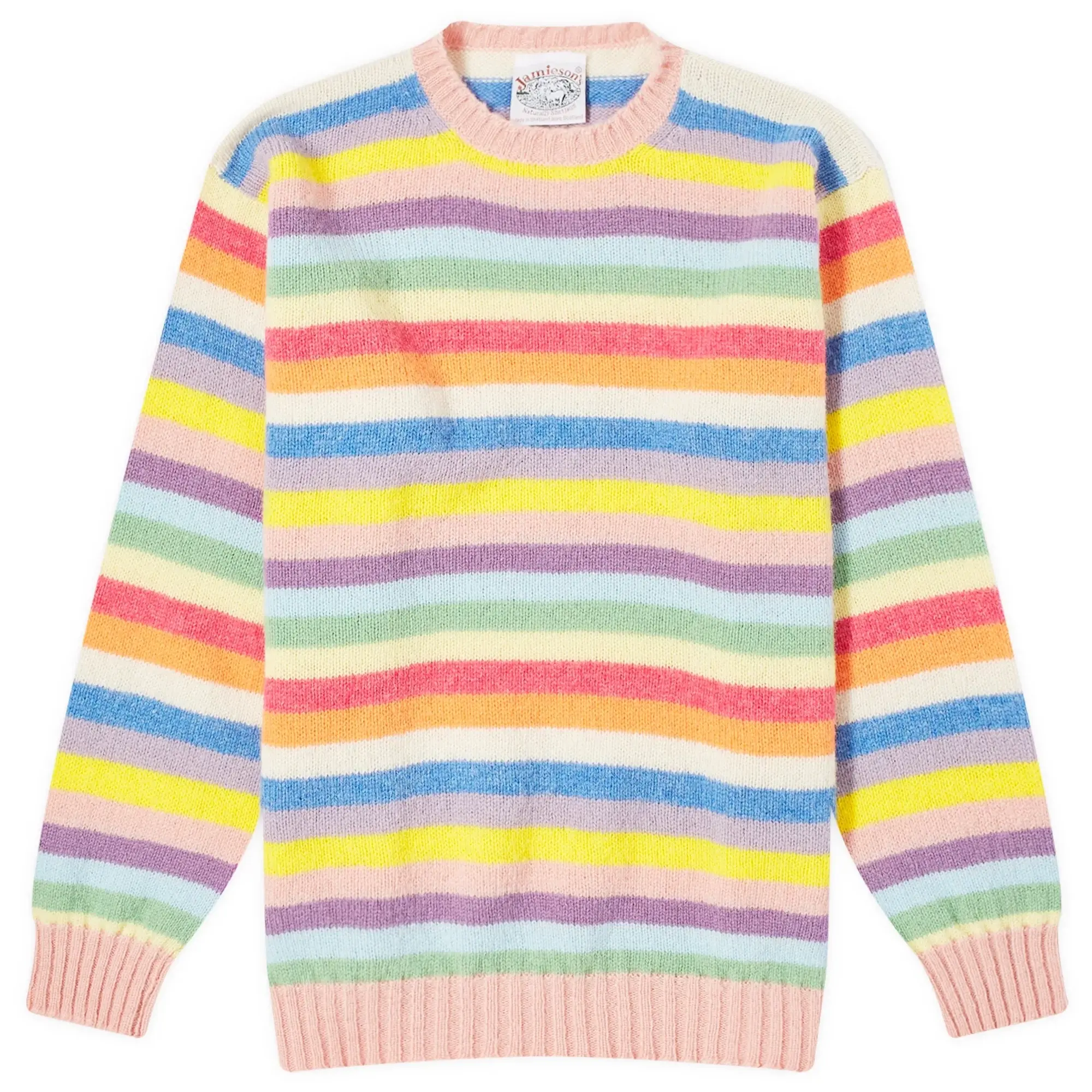 Jamieson's of Shetland Men's Stripe Crew Knit Multi
