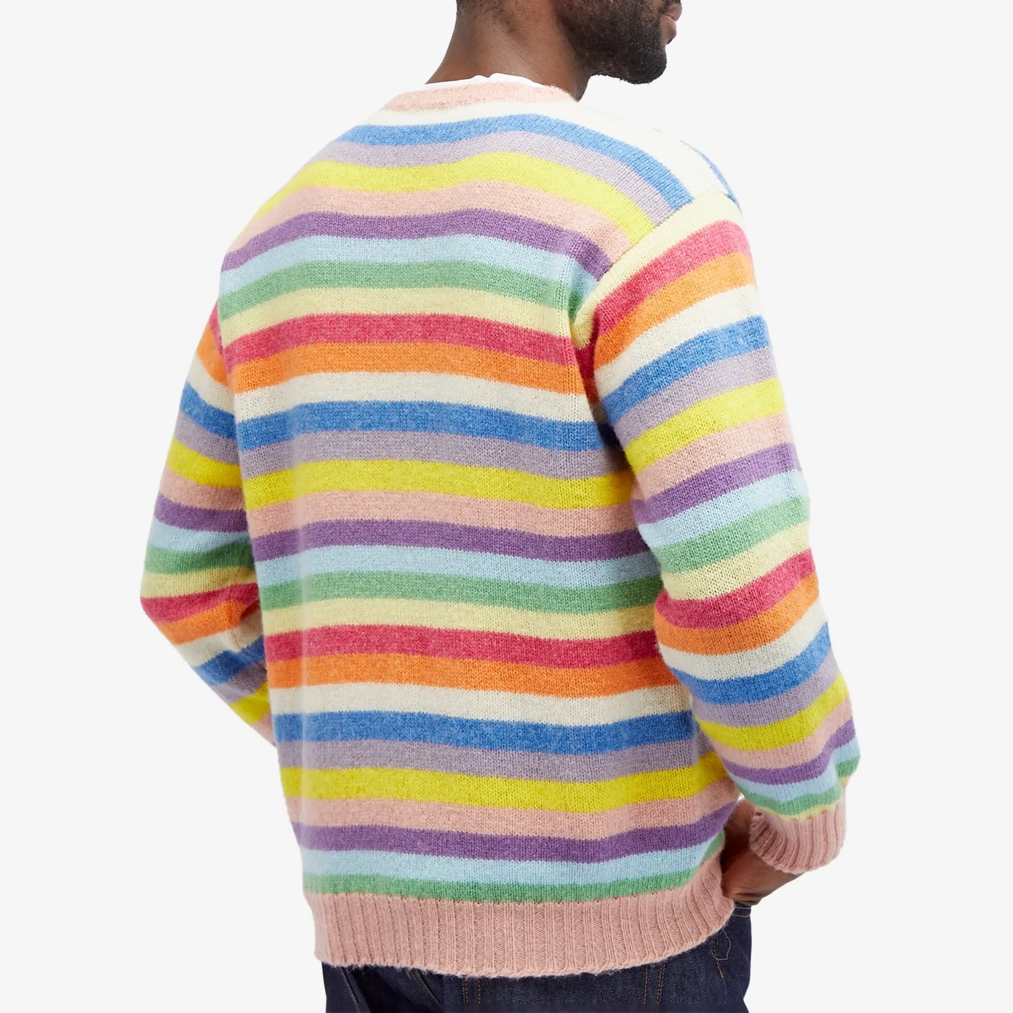 Jamieson's of Shetland Men's Stripe Crew Knit Multi