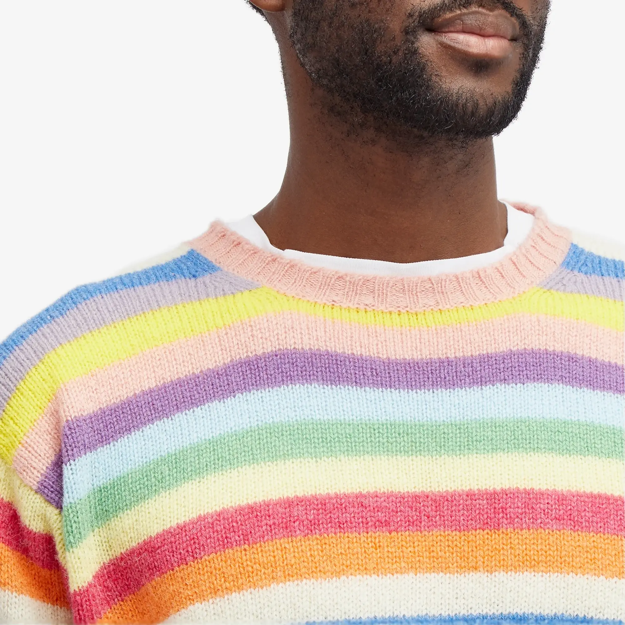 Jamieson's of Shetland Men's Stripe Crew Knit Multi