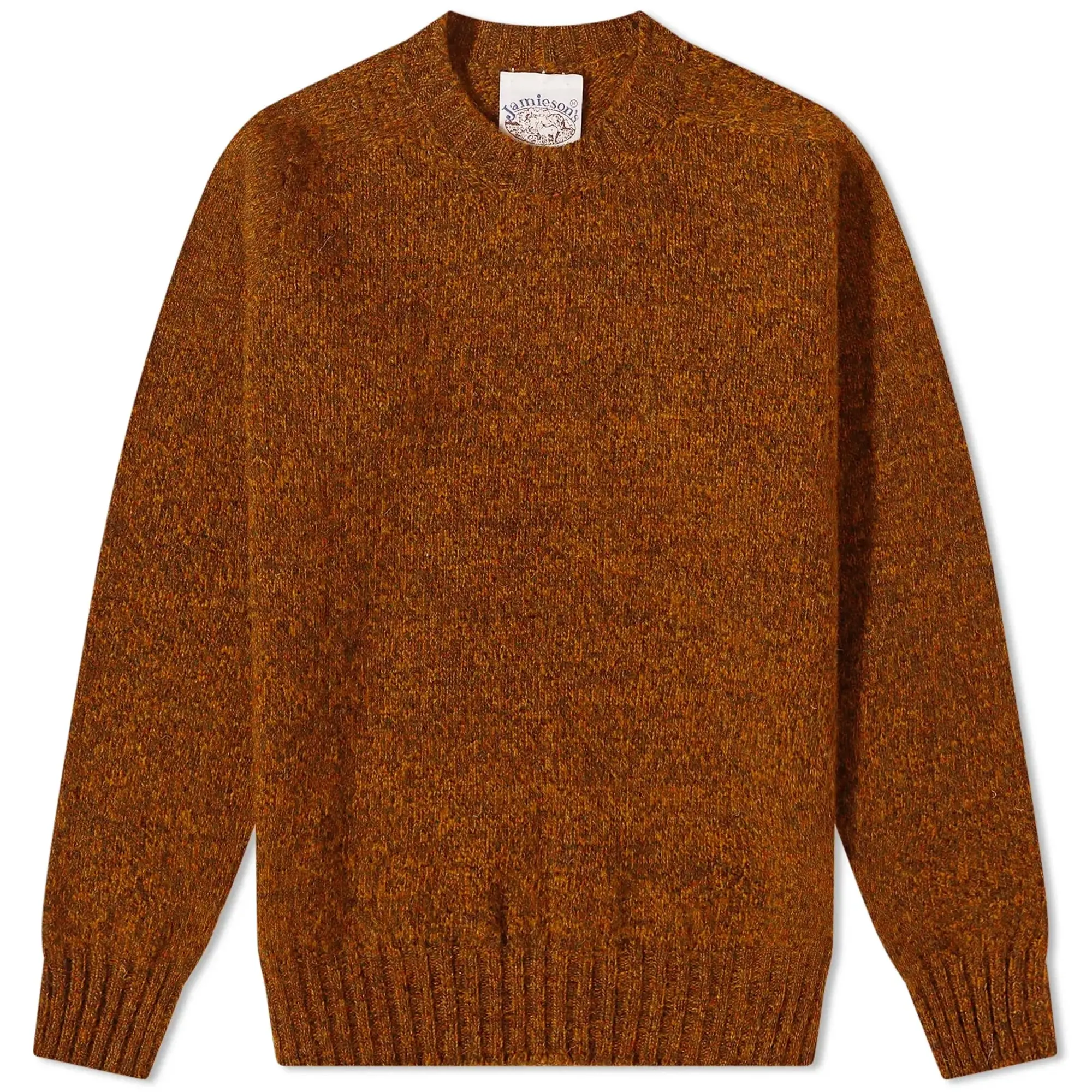Jamieson's of Shetland Men's Crew Knit Burnt Umber