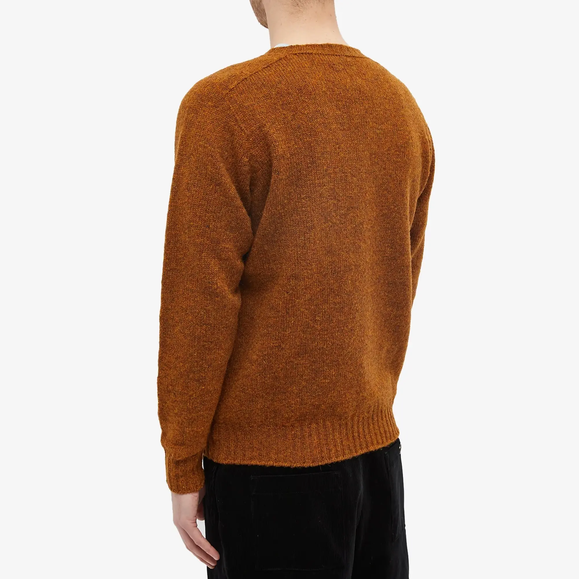 Jamieson's of Shetland Men's Crew Knit Burnt Umber