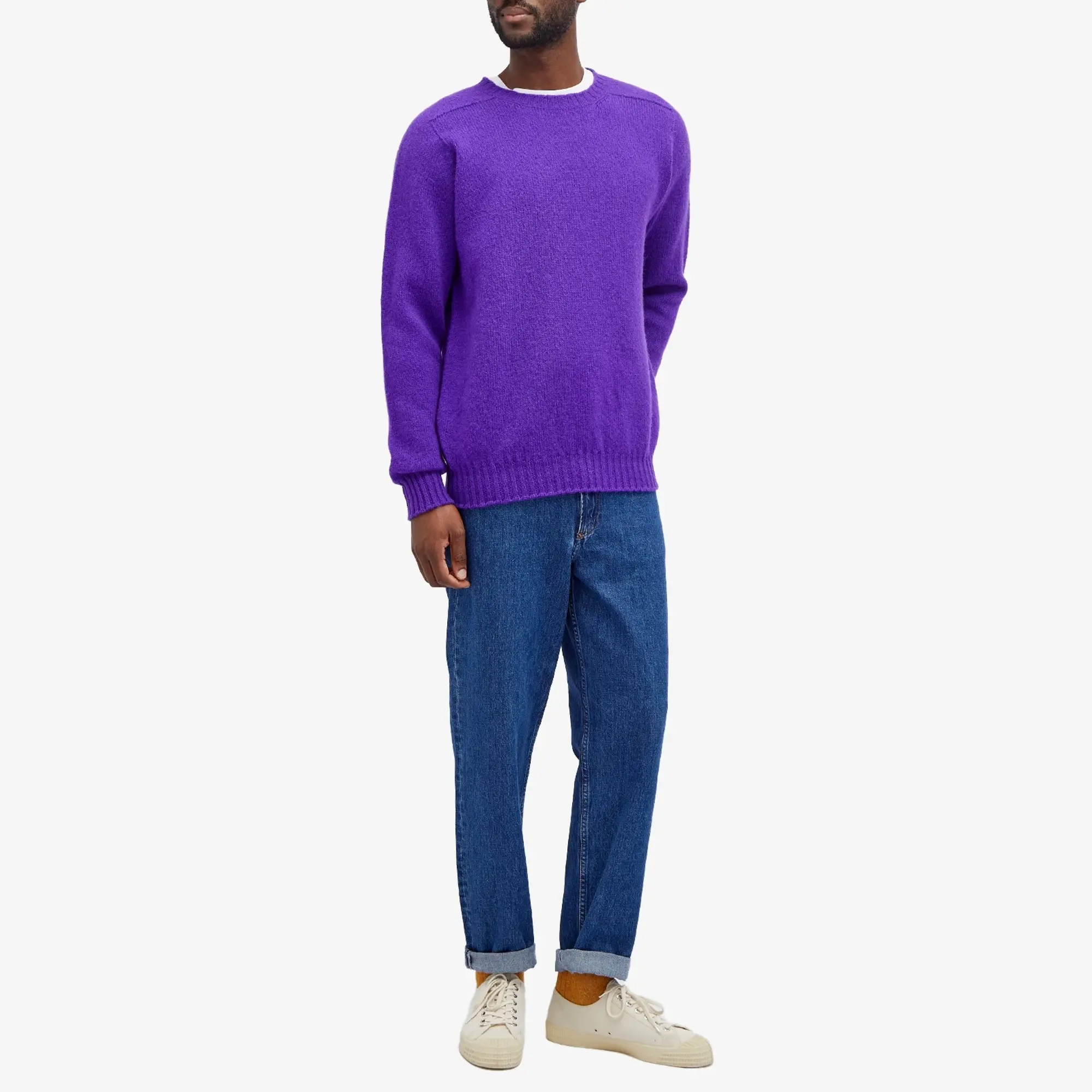 Jamieson's of Shetland Men's Crew Knit Violet