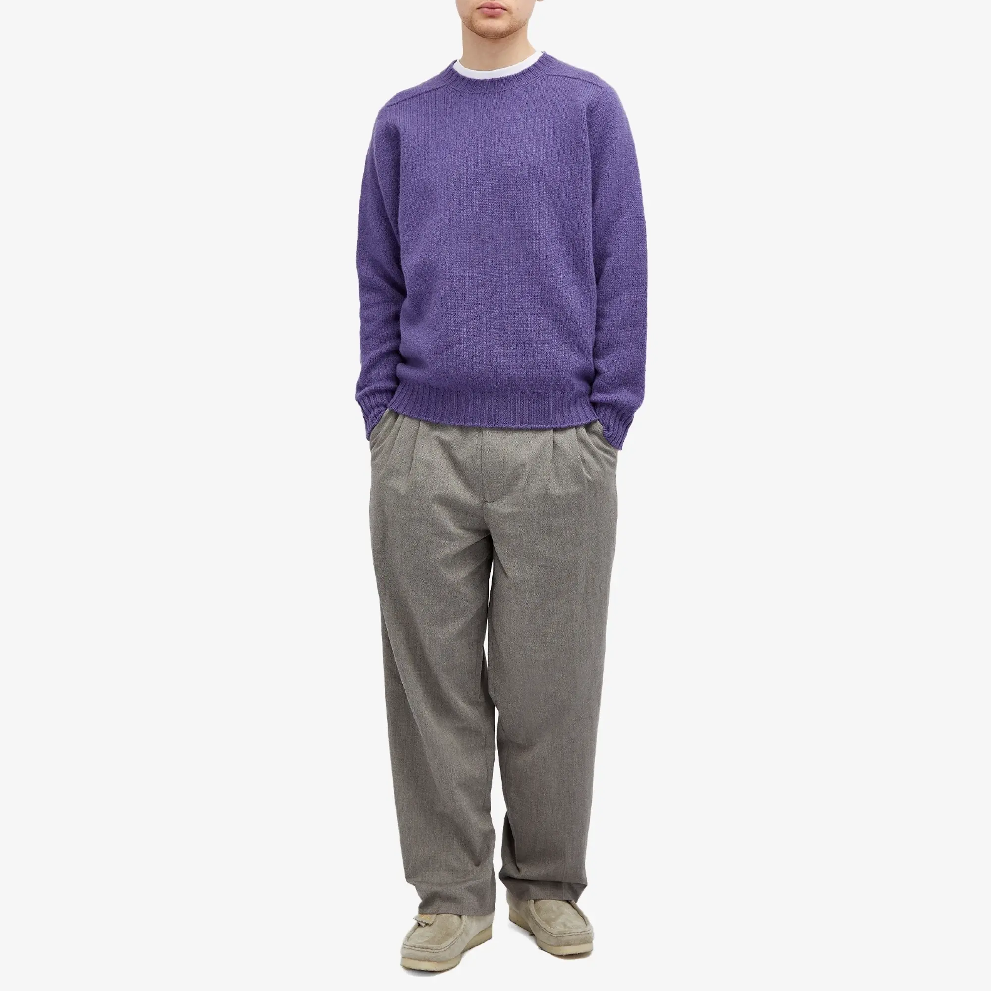 Jamieson's of Shetland Men's Crew Knit Purple