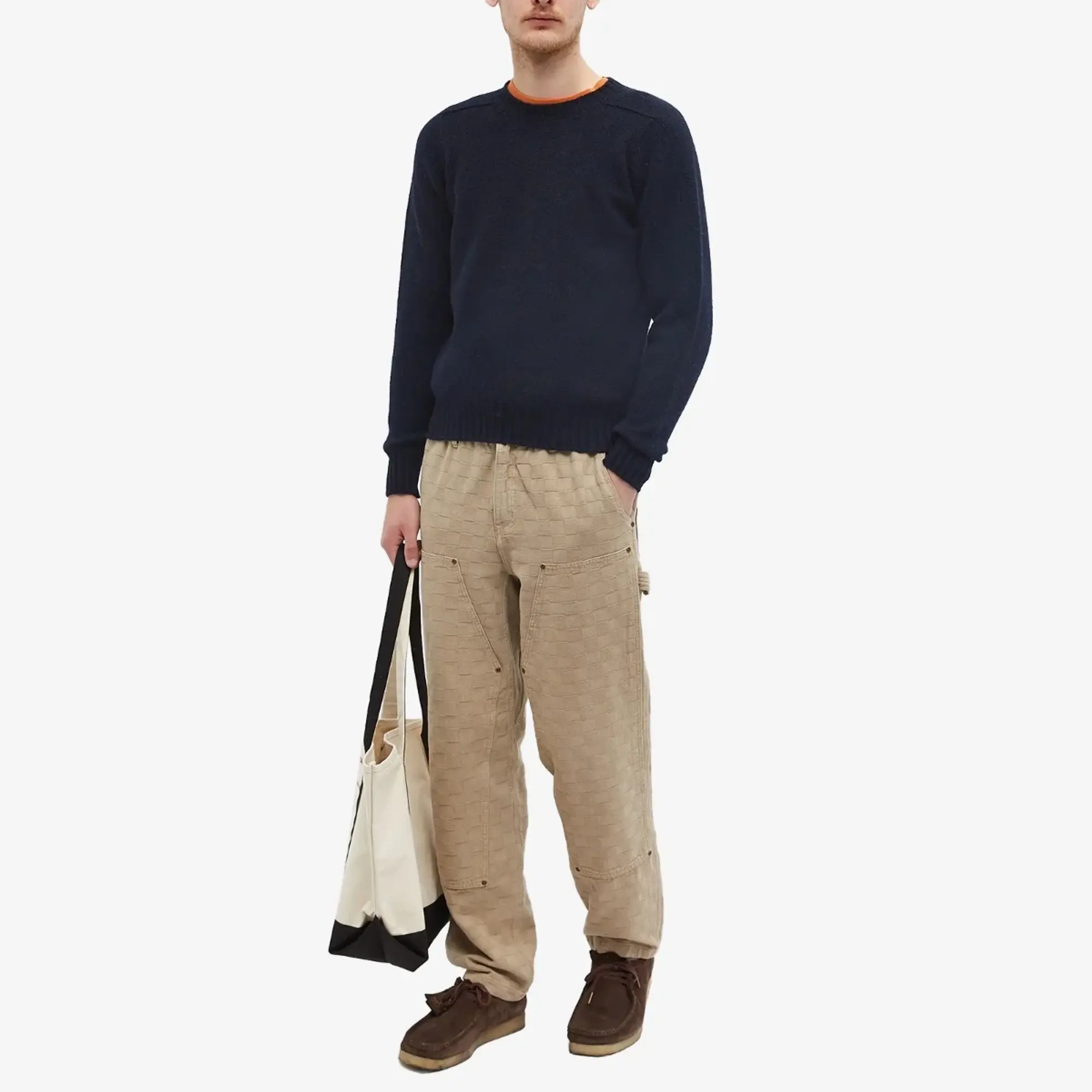 Jamieson's of Shetland Men's Crew Knit Dark Navy