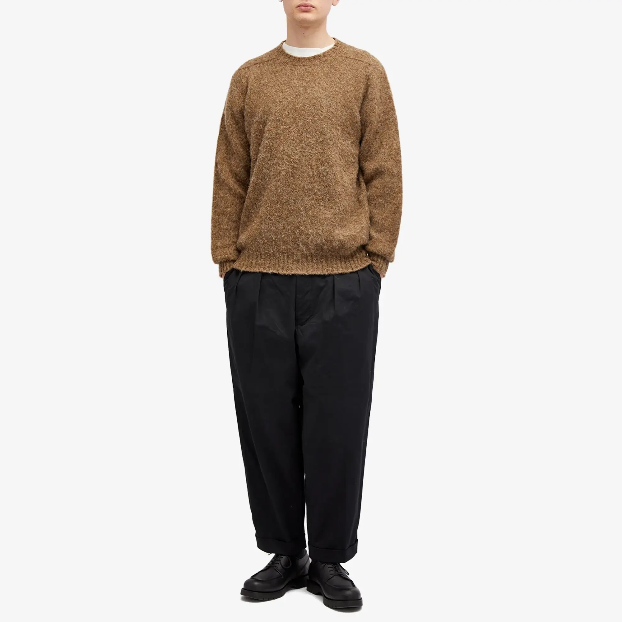 Jamieson's of Shetland Men's Brushed Crew Knit Wren