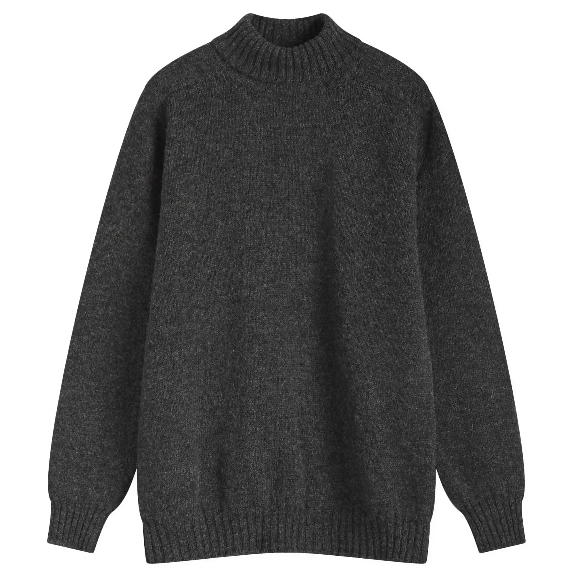 Jamieson's of Shetland Men's Roll Neck Knit Charcoal