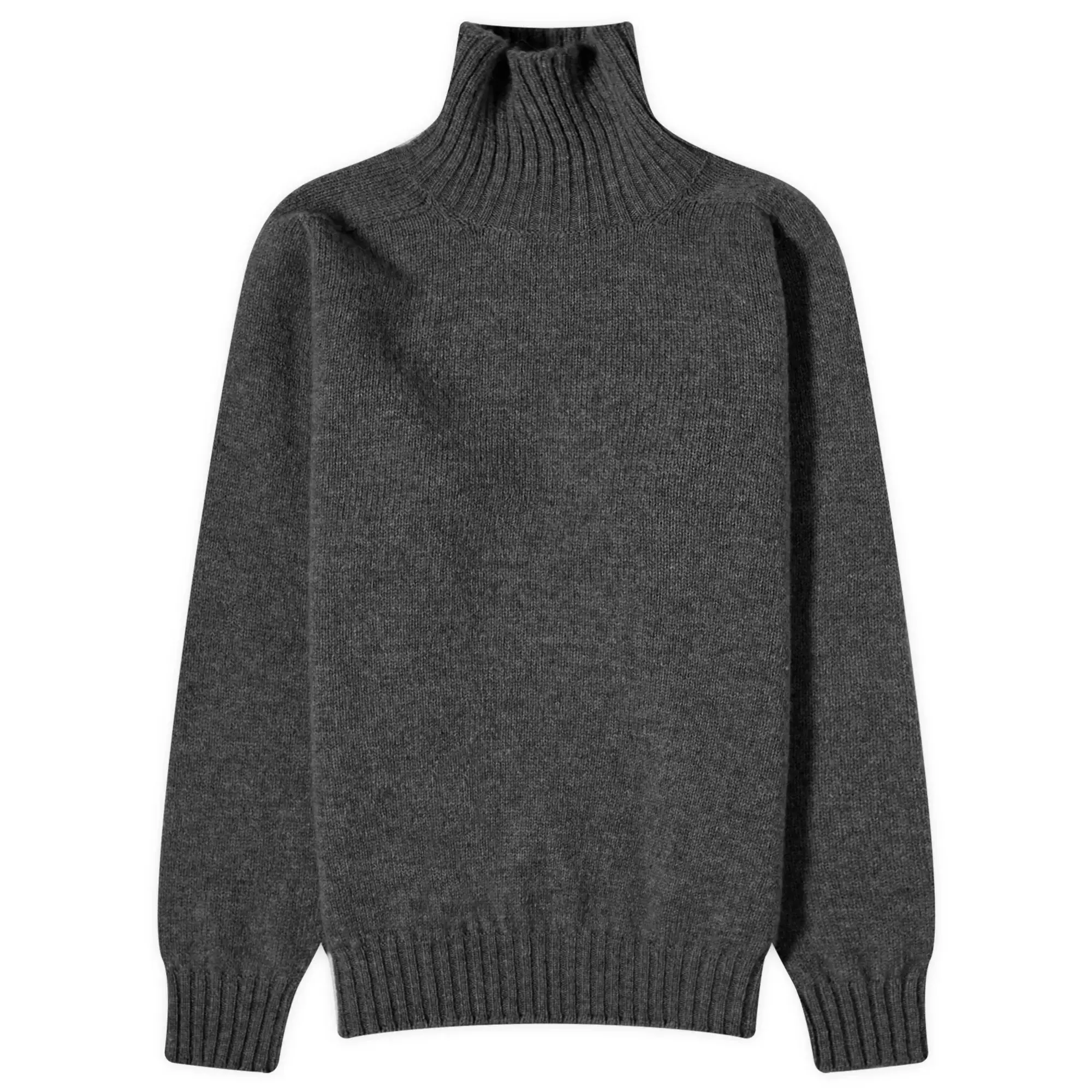 Jamieson's of Shetland Men's Roll Neck Knit Charcoal