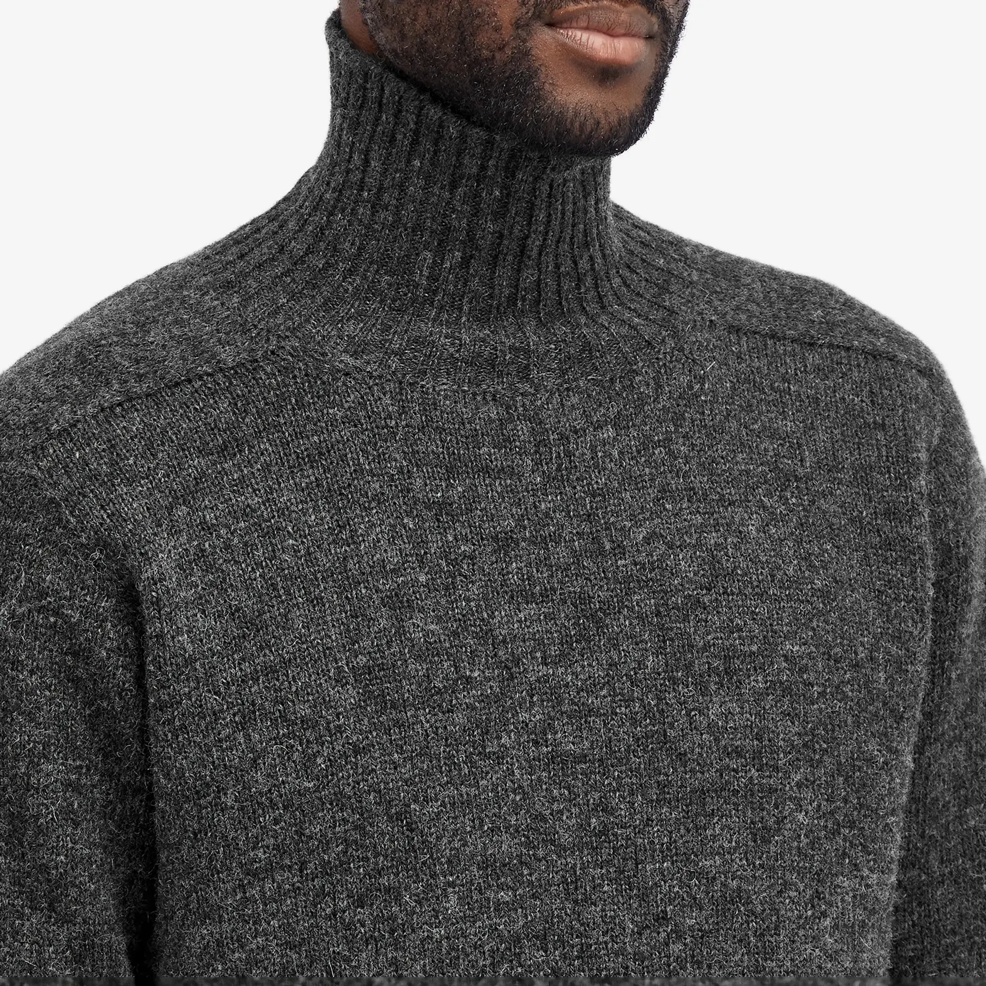 Jamieson's of Shetland Men's Roll Neck Knit Charcoal