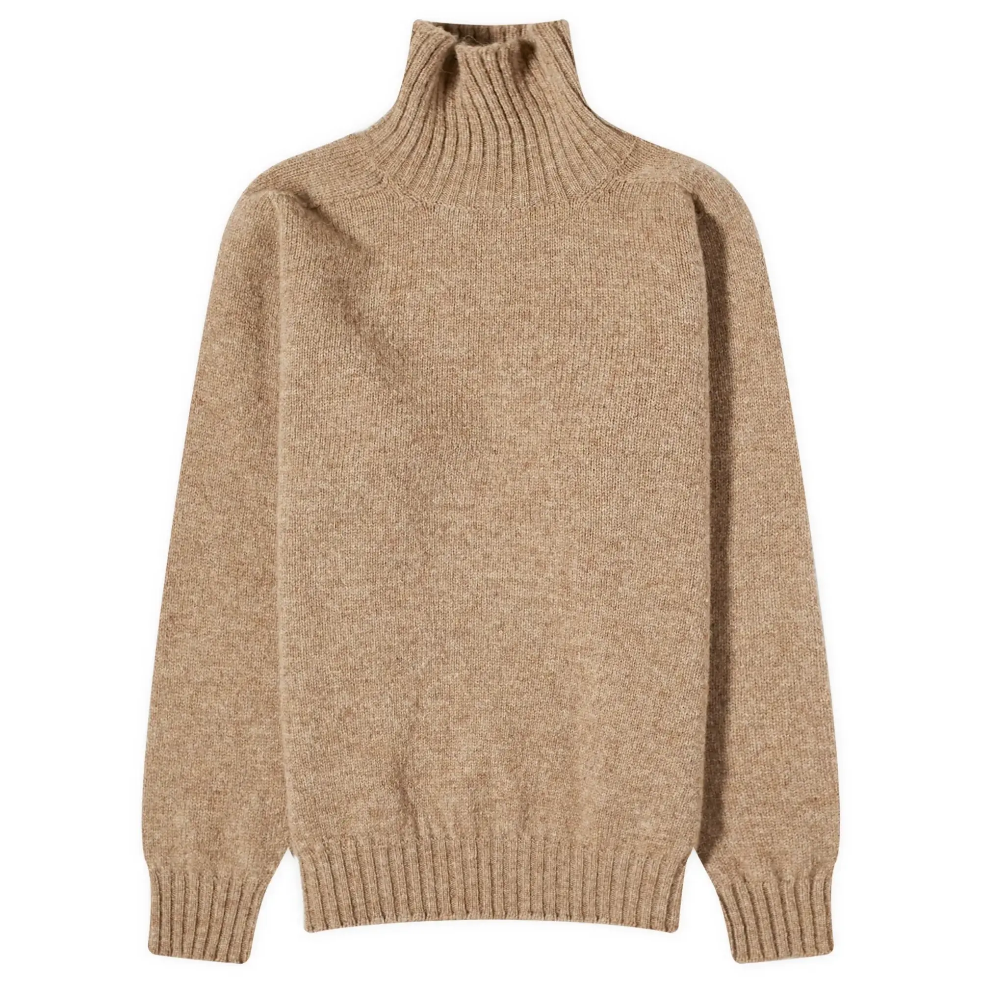 Jamieson's of Shetland Men's Roll Neck Knit Camel