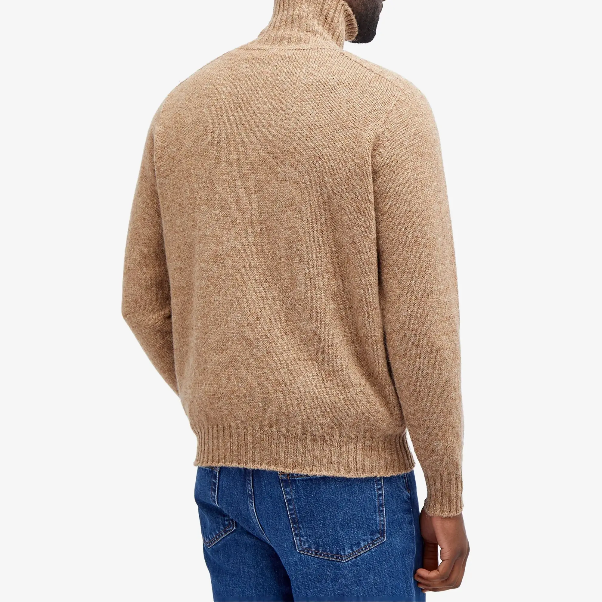 Jamieson's of Shetland Men's Roll Neck Knit Camel