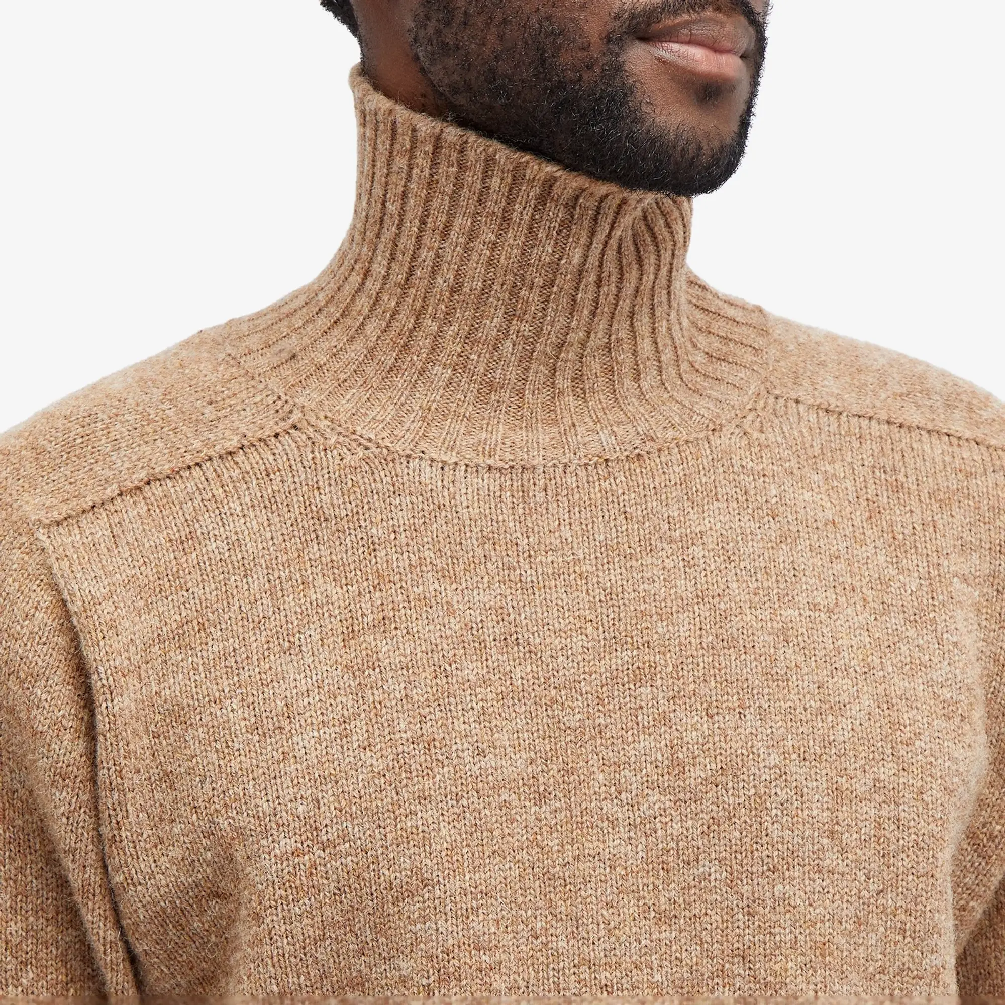 Jamieson's of Shetland Men's Roll Neck Knit Camel