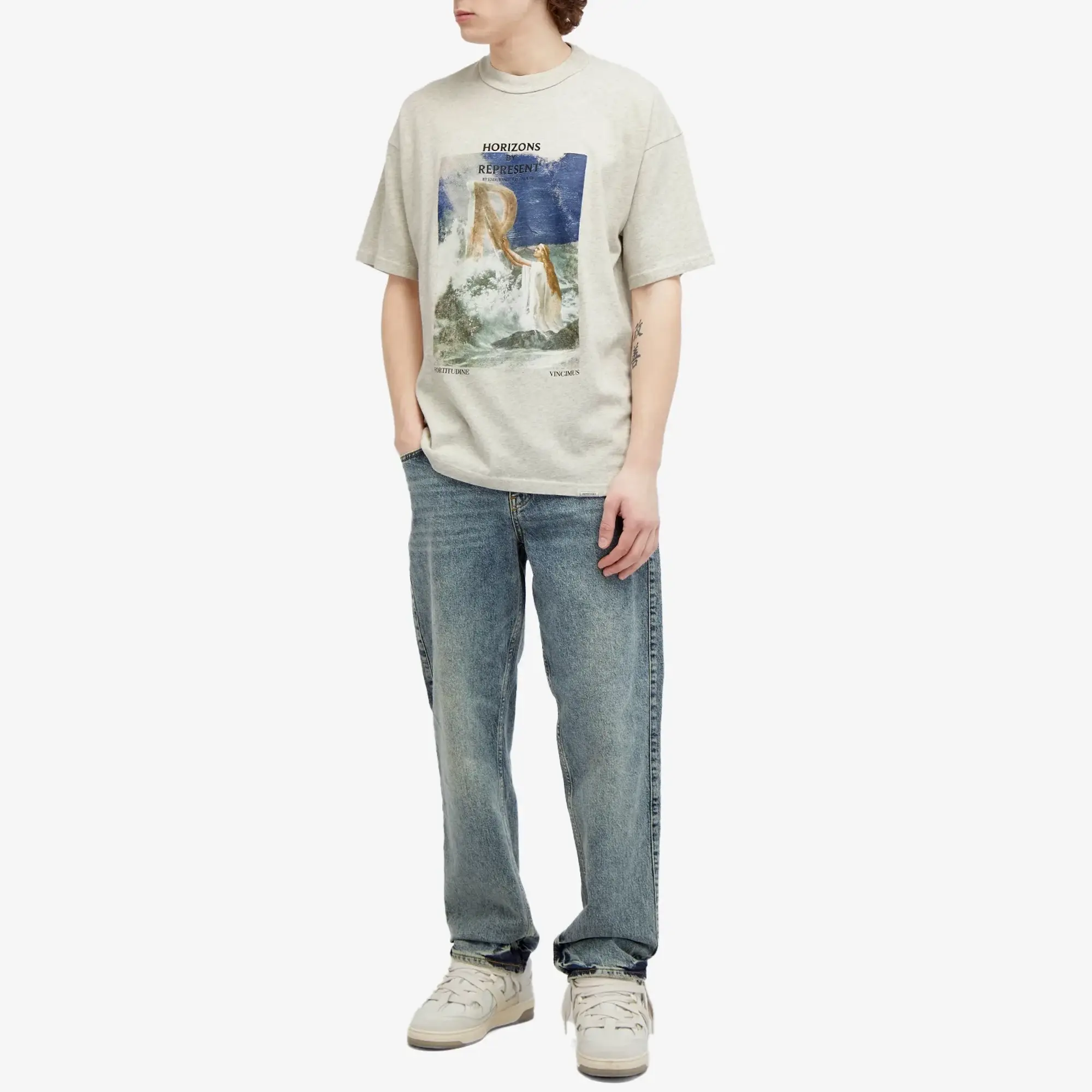 Represent Men's Higher Truth T-Shirt Cream Marl